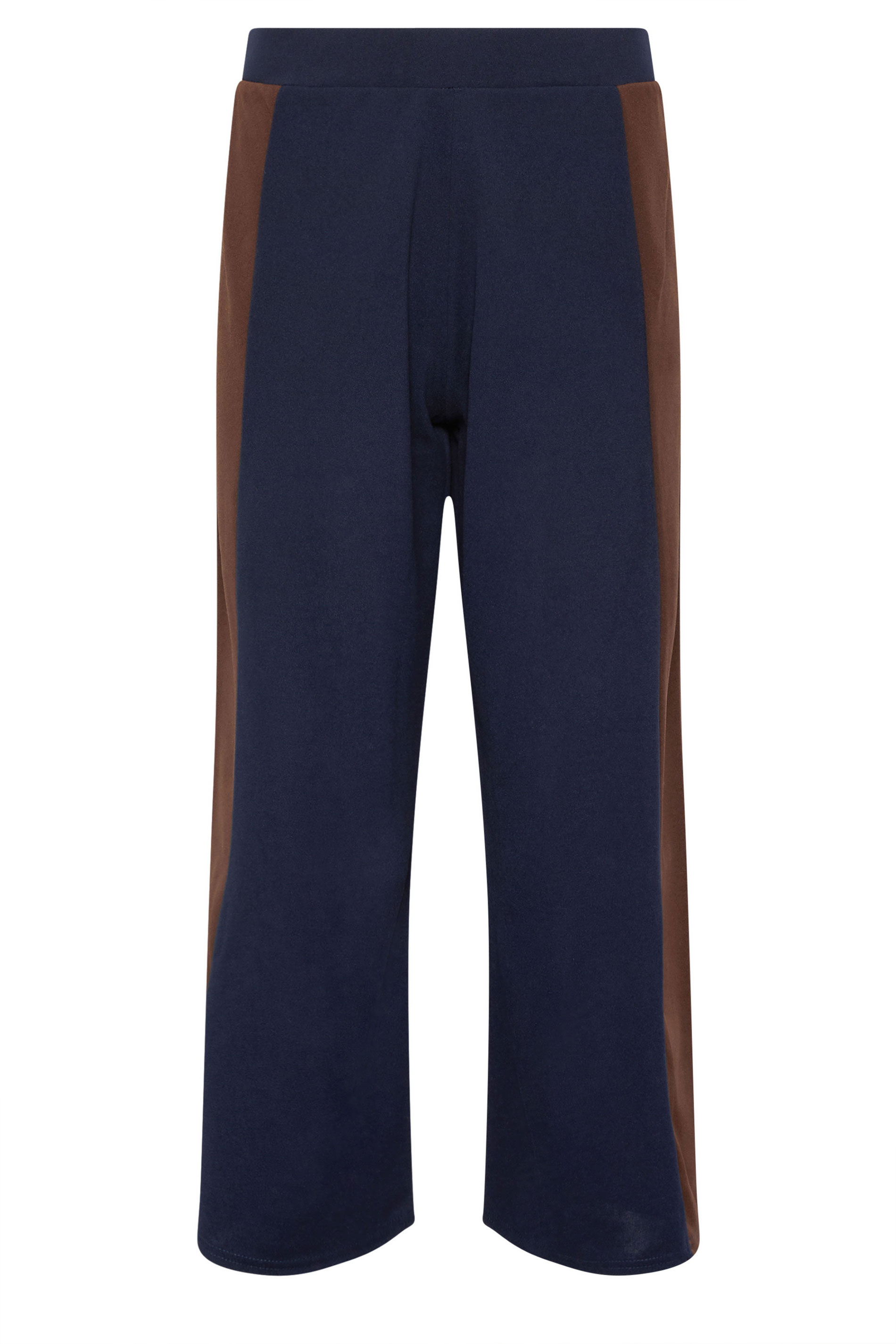 PixieGirl Petite Women's Navy Blue Side Panel Wide Leg Trousers | PixieGirl 5