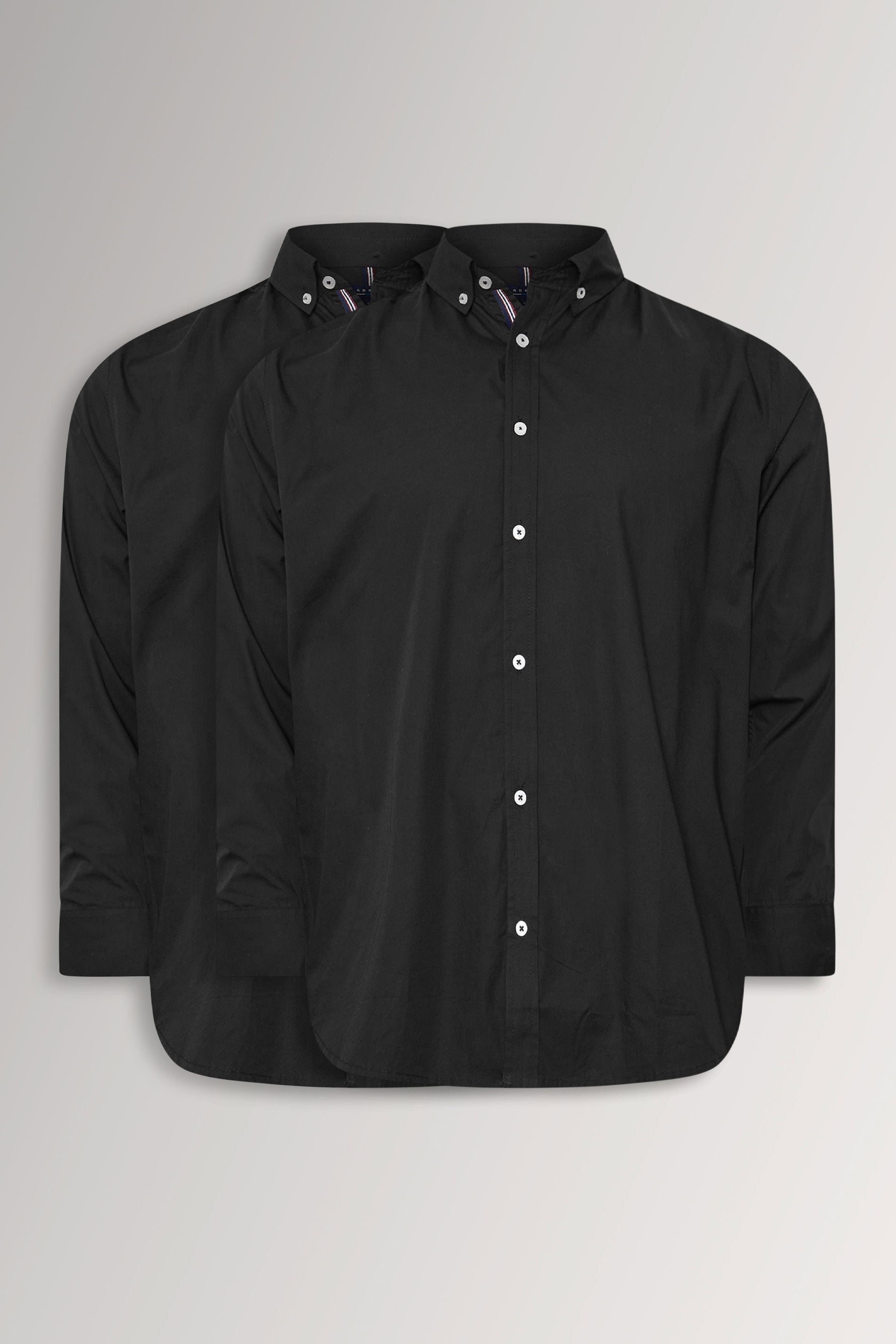 BadRhino Big & Tall 2 PACK Black Long Sleeve Poplin Shirts | BadRhino 3