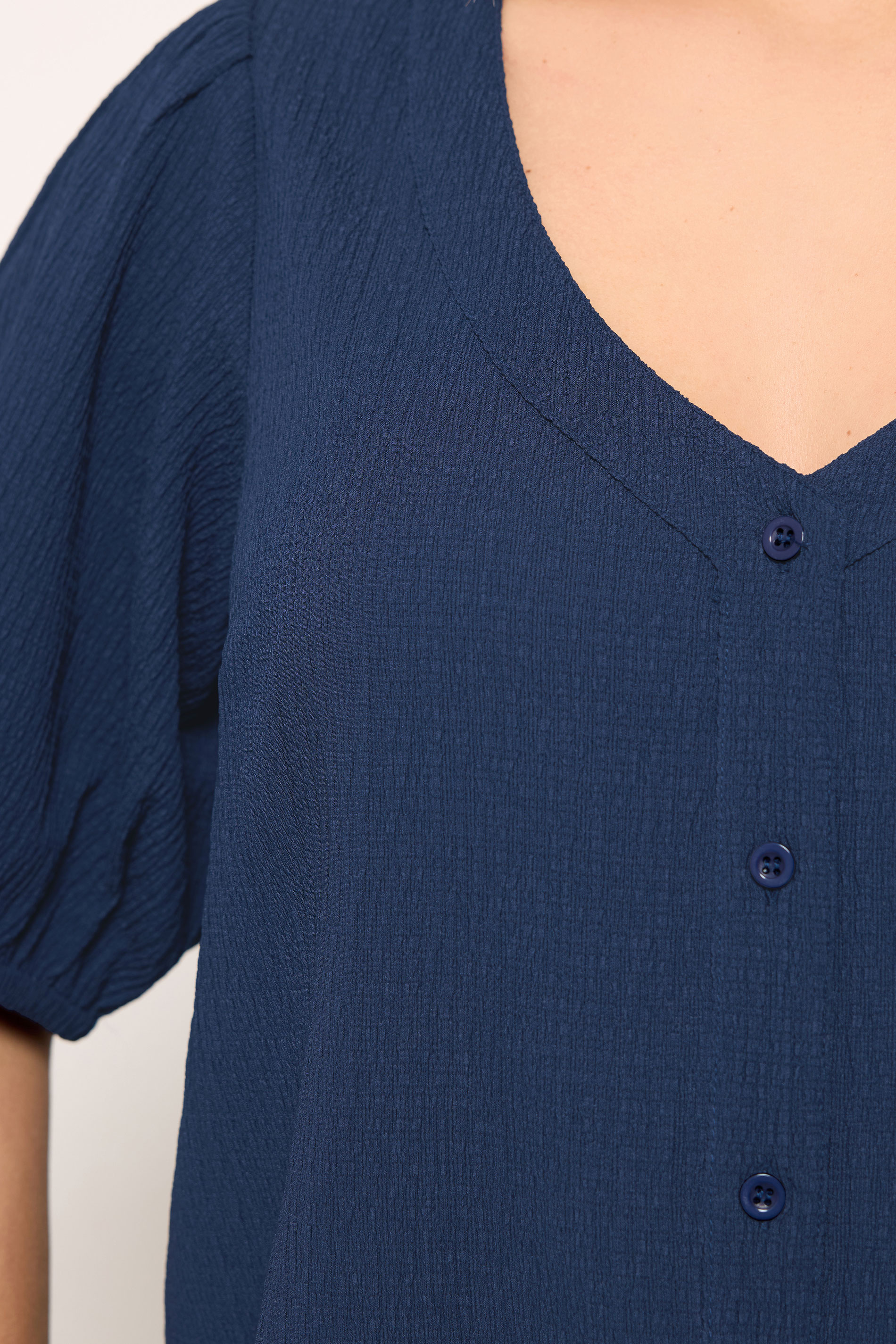 YOURS Plus Size Navy Blue Textured Blouse | Yours Clothing 4