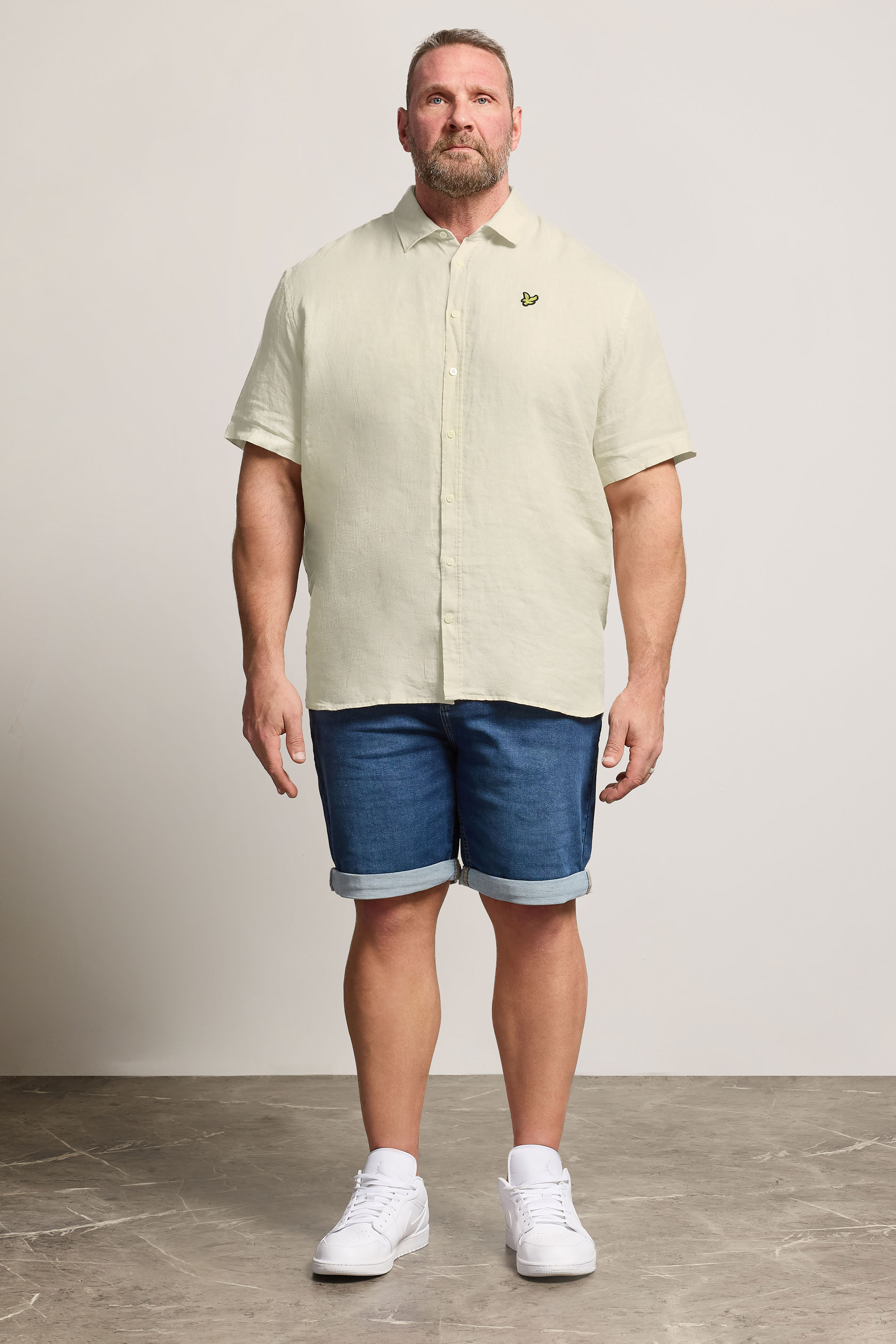 Lyle & Scott Big & Tall Stone Brown Linen Shirt | BadRhino 1