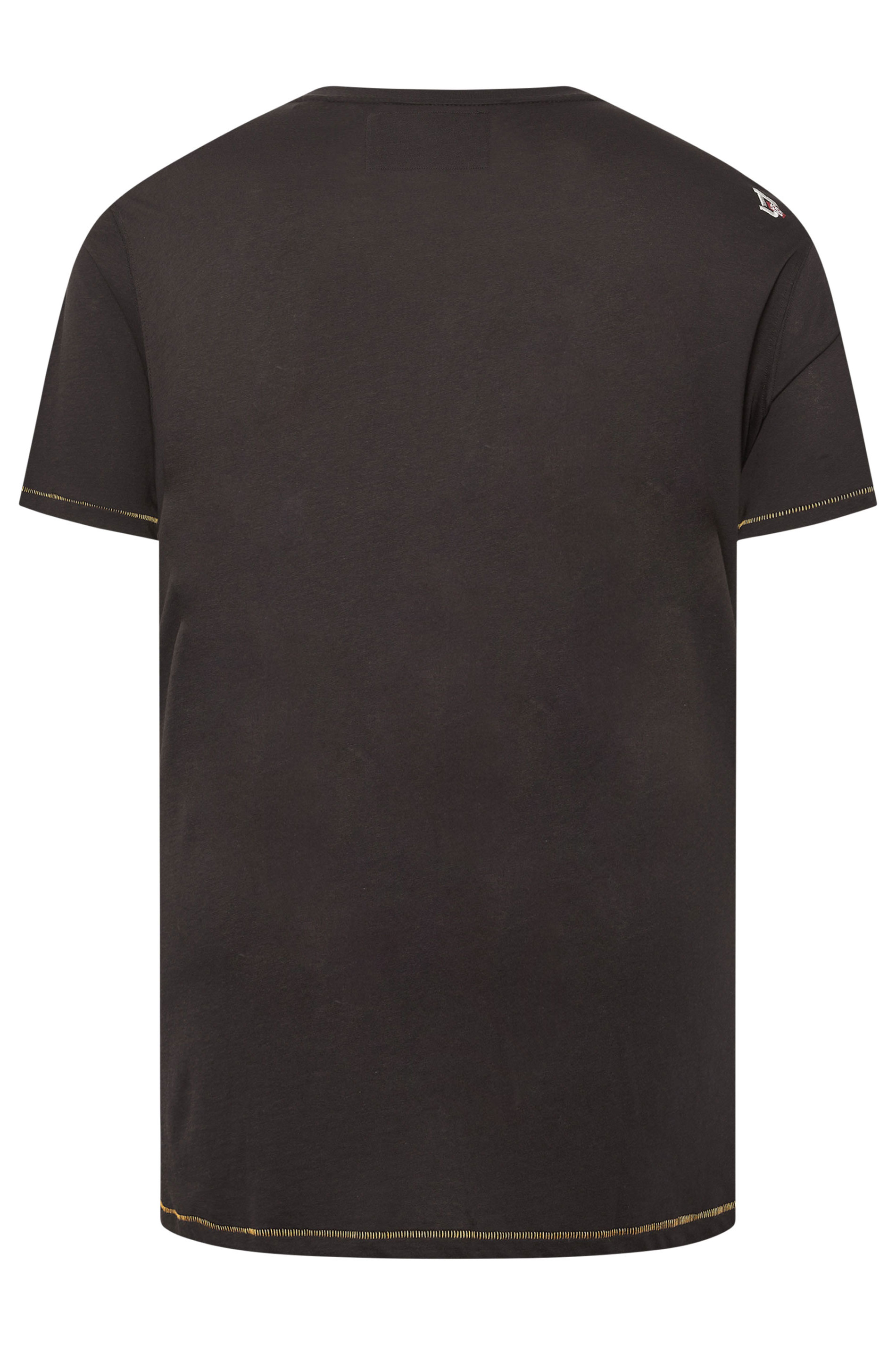 D555 Big & Tall Washed Black Gorilla Guitar Print T-Shirt | BadRhino 4