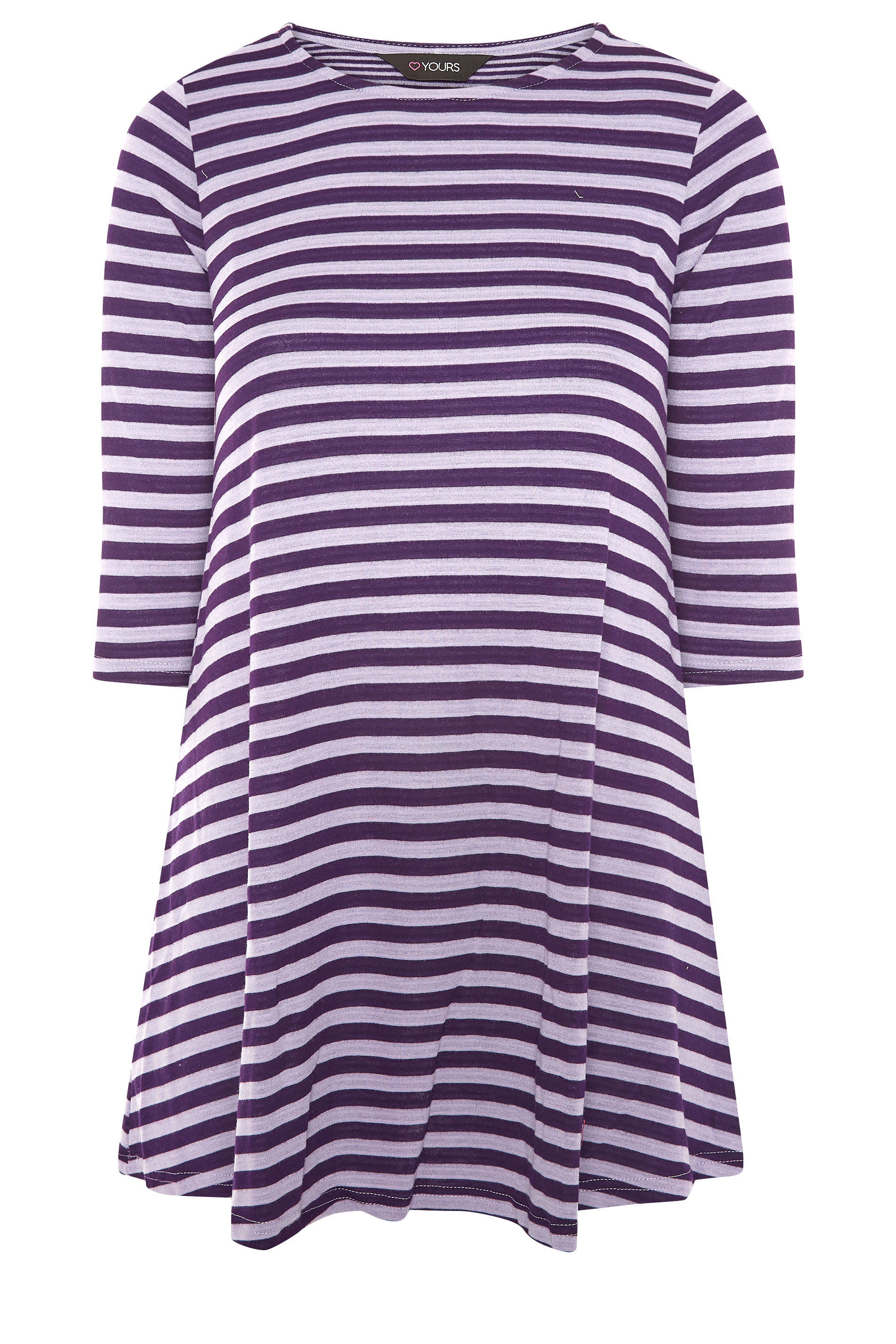 Lilac Stripe 3/4 Length Sleeve Top 