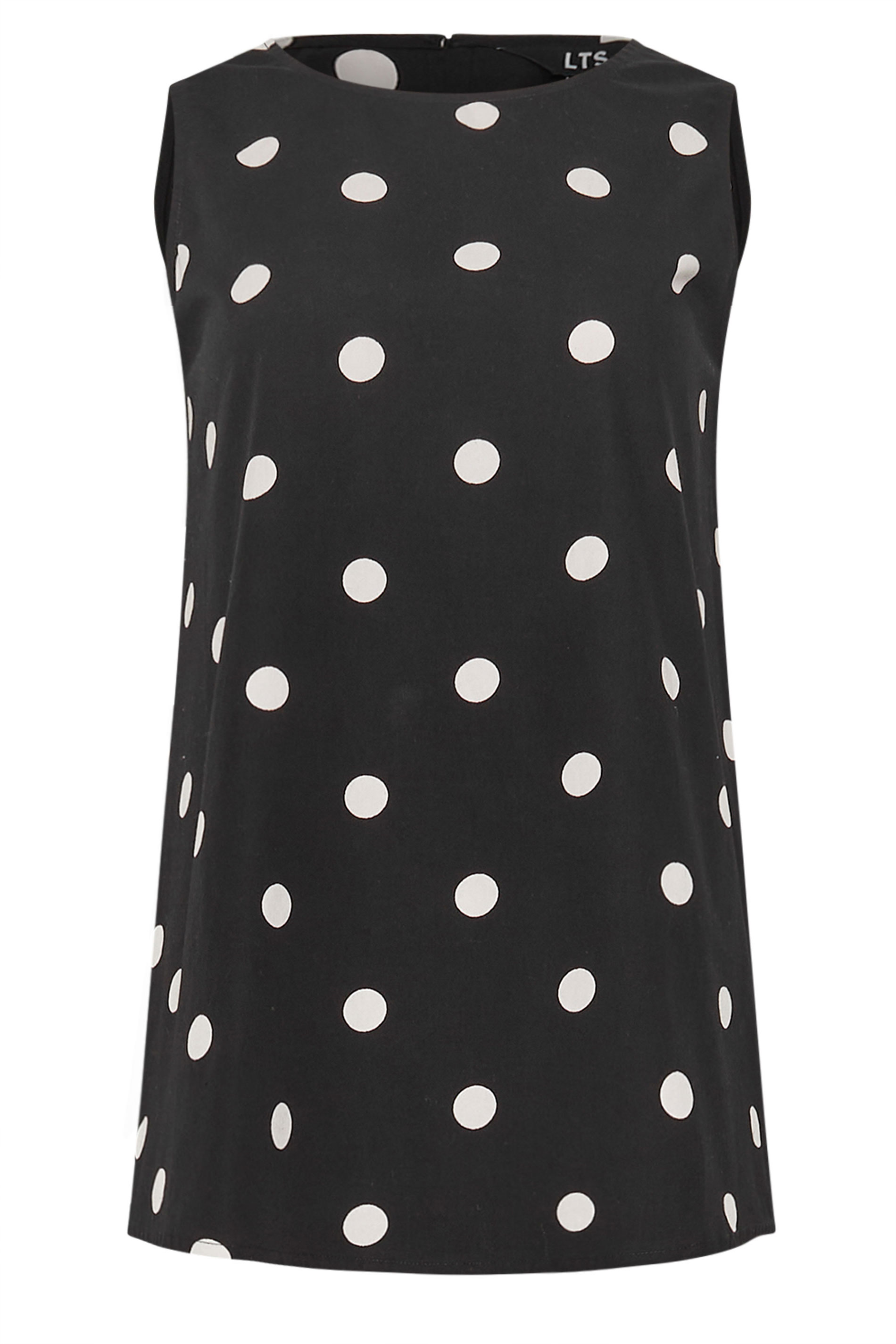 LTS Tall Women's Black Polka Dot Print Vest Top | Long Tall Sally 5