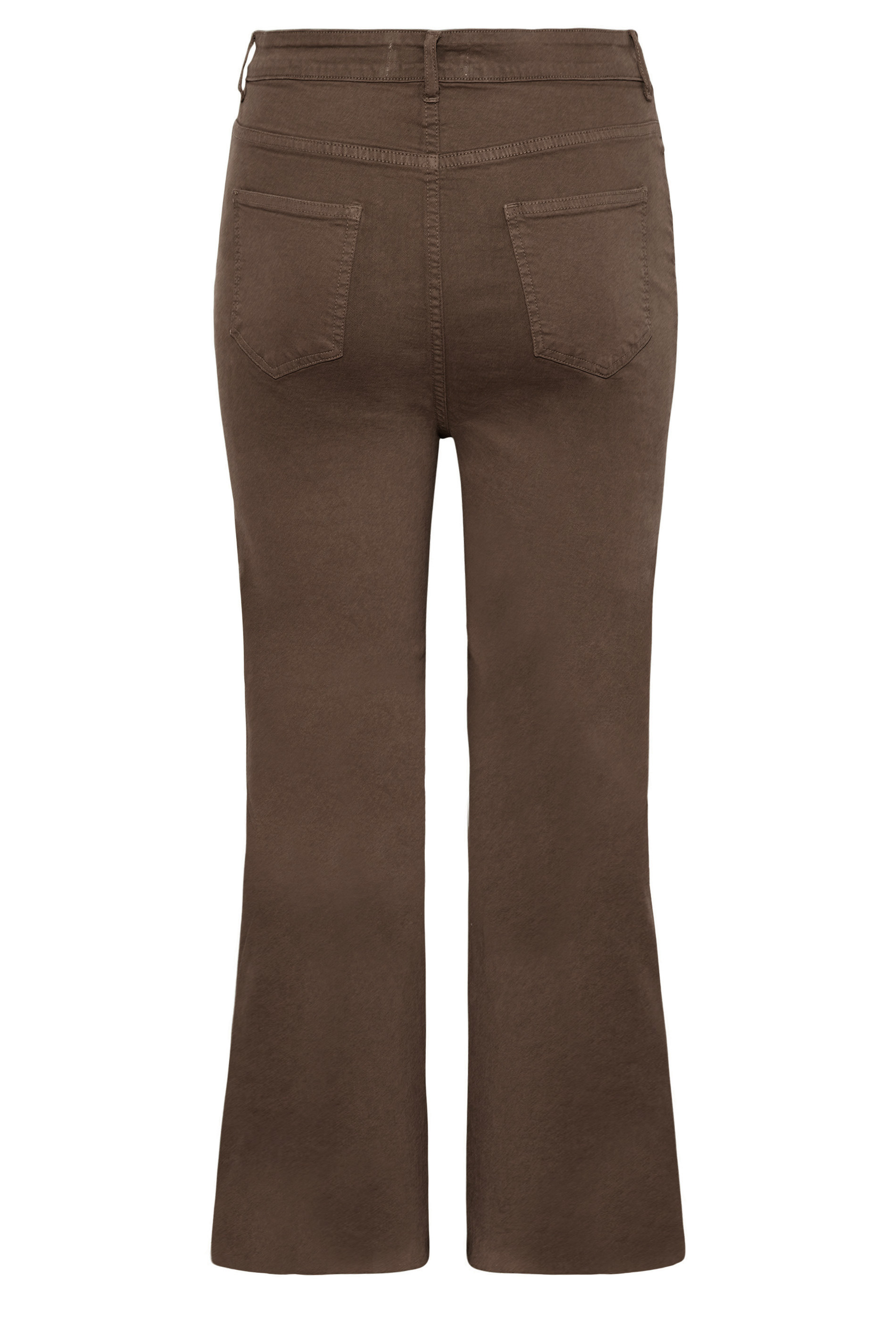 Plus Size Brown Stretch Wide Leg Jeans | Yours Clothing