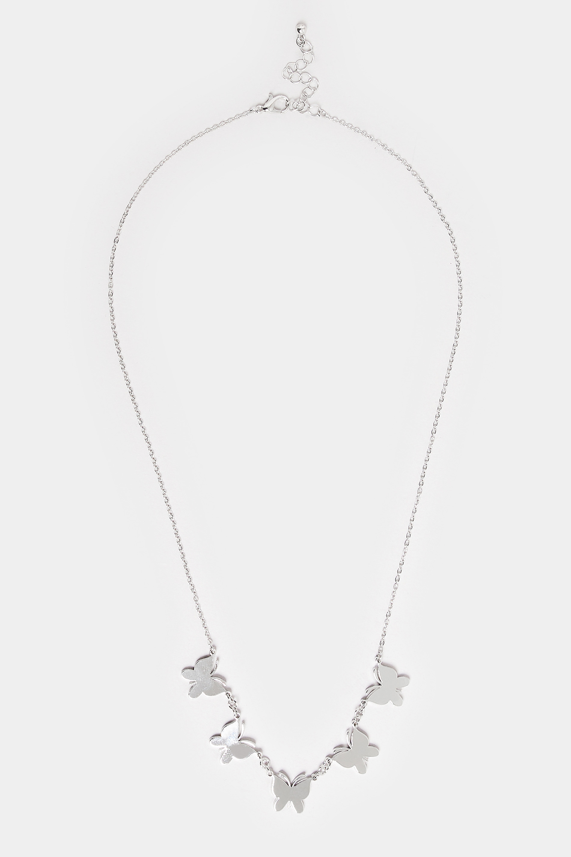 Silver Tone Butterfly Necklace 2