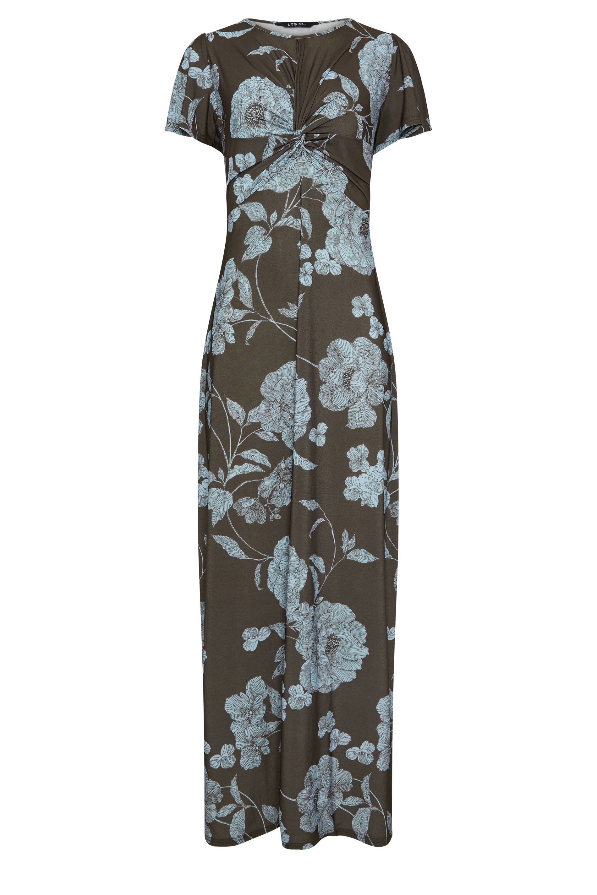 LTS Tall Chocolate Brown Floral Twist Front Maxi Dress | LongTallSally 5