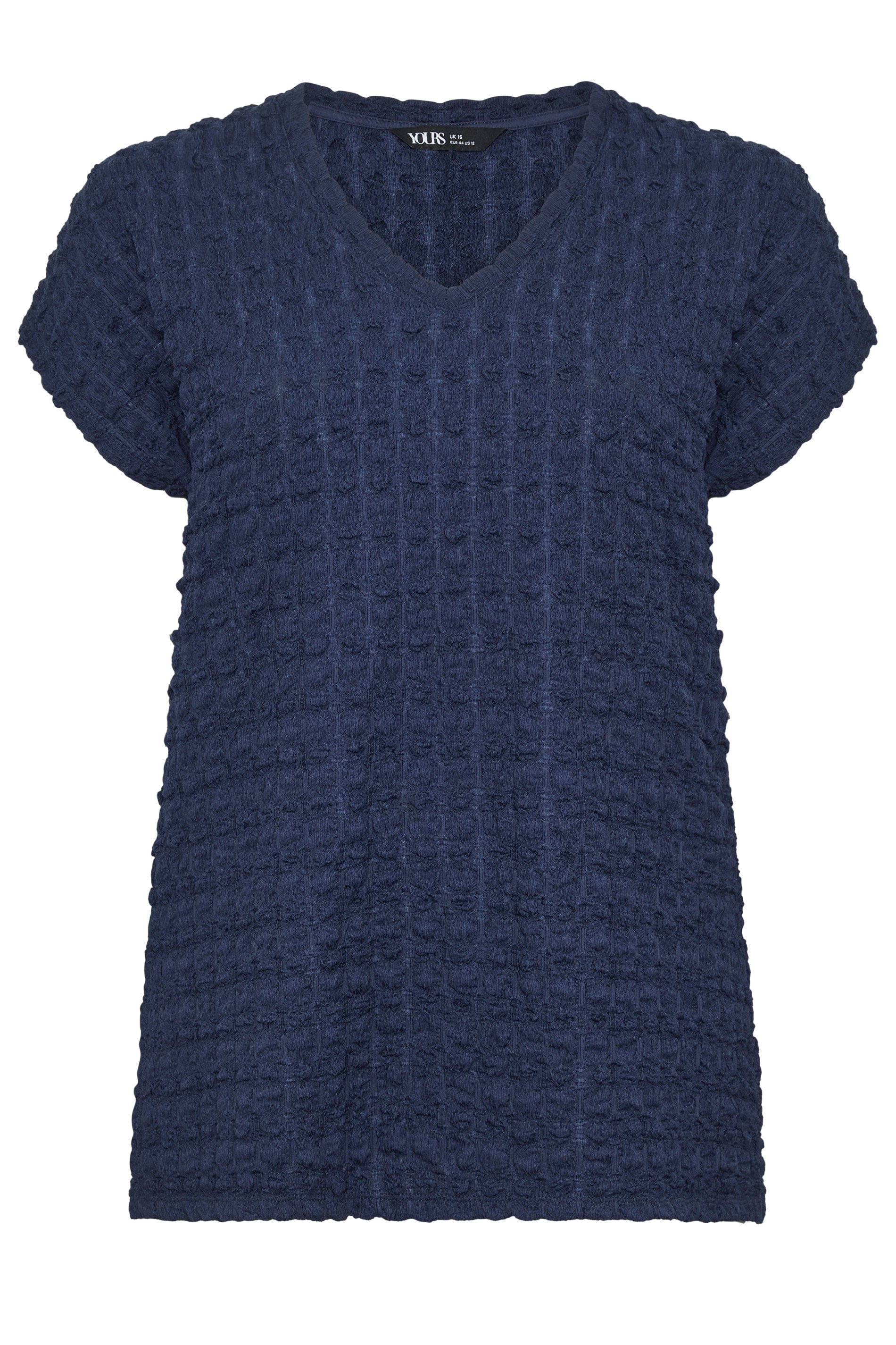 YOURS Plus Size Navy Blue Bubble Textured T-Shirt | Yours Clothing 5