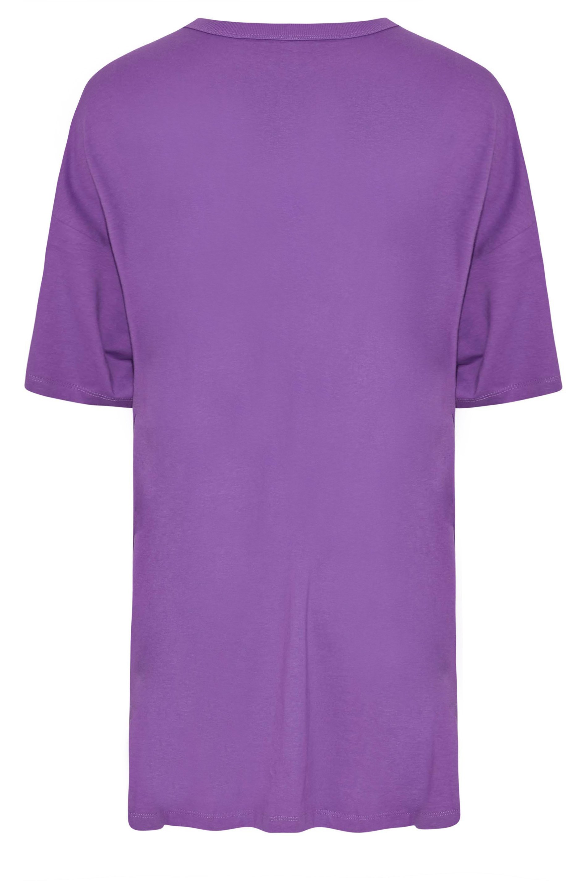 Plus Size Purple 'Los Angeles' Oversized Tunic T-Shirt Dress