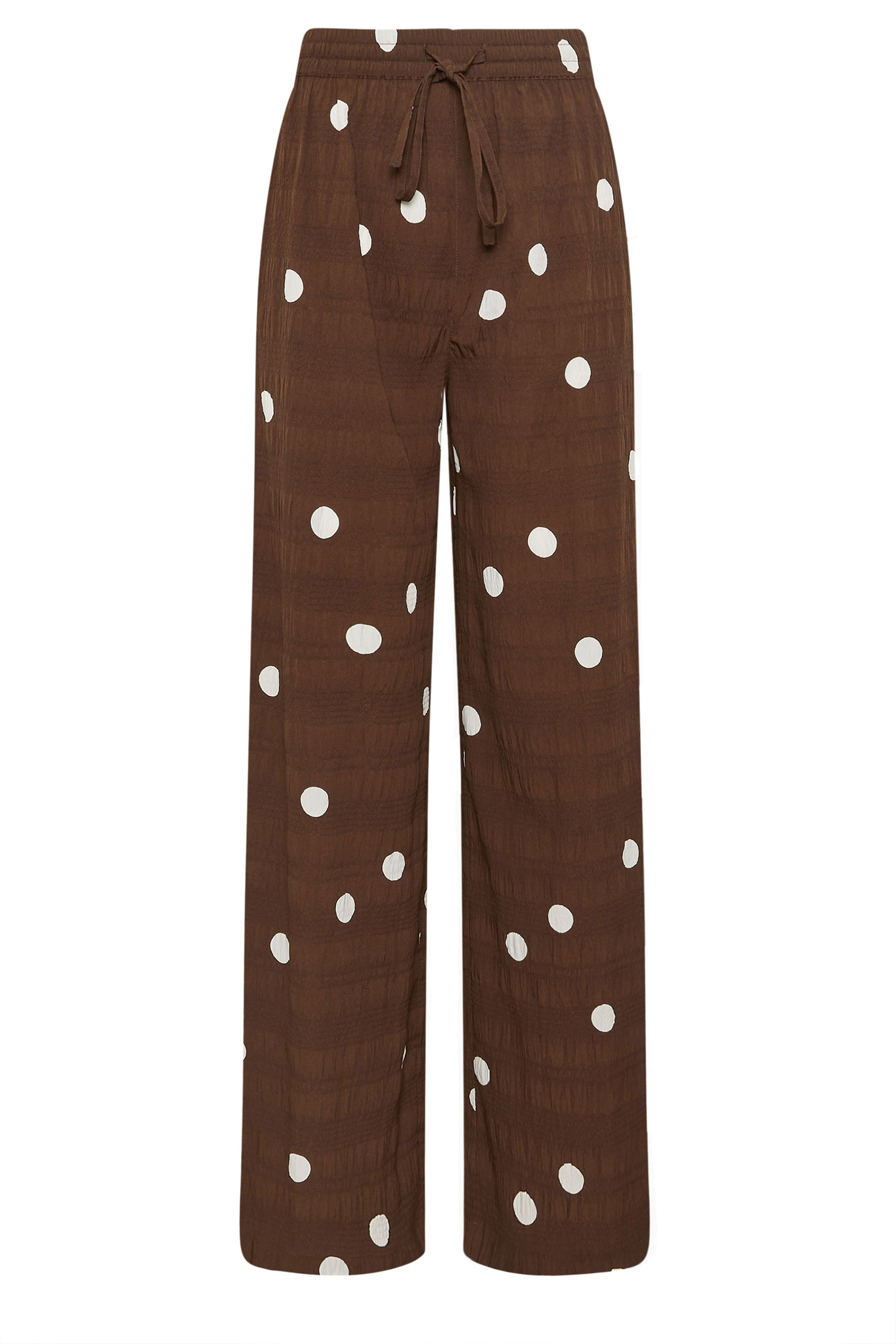 LTS Tall Women's Chocolate Brown Polka Dot Wide Leg Trousers | Long Tall Sally 5