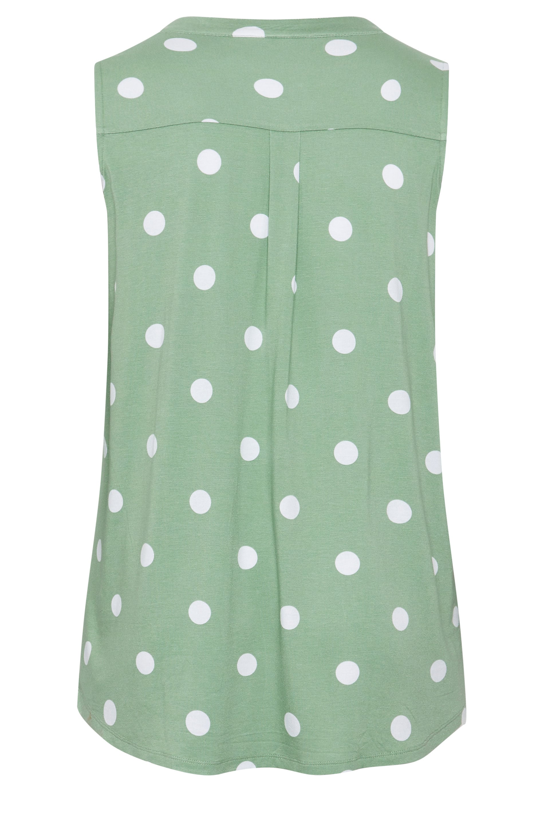 YOURS Plus Size Green Polka Dot Sleeveless Swing Blouse | Yours Clothing 6
