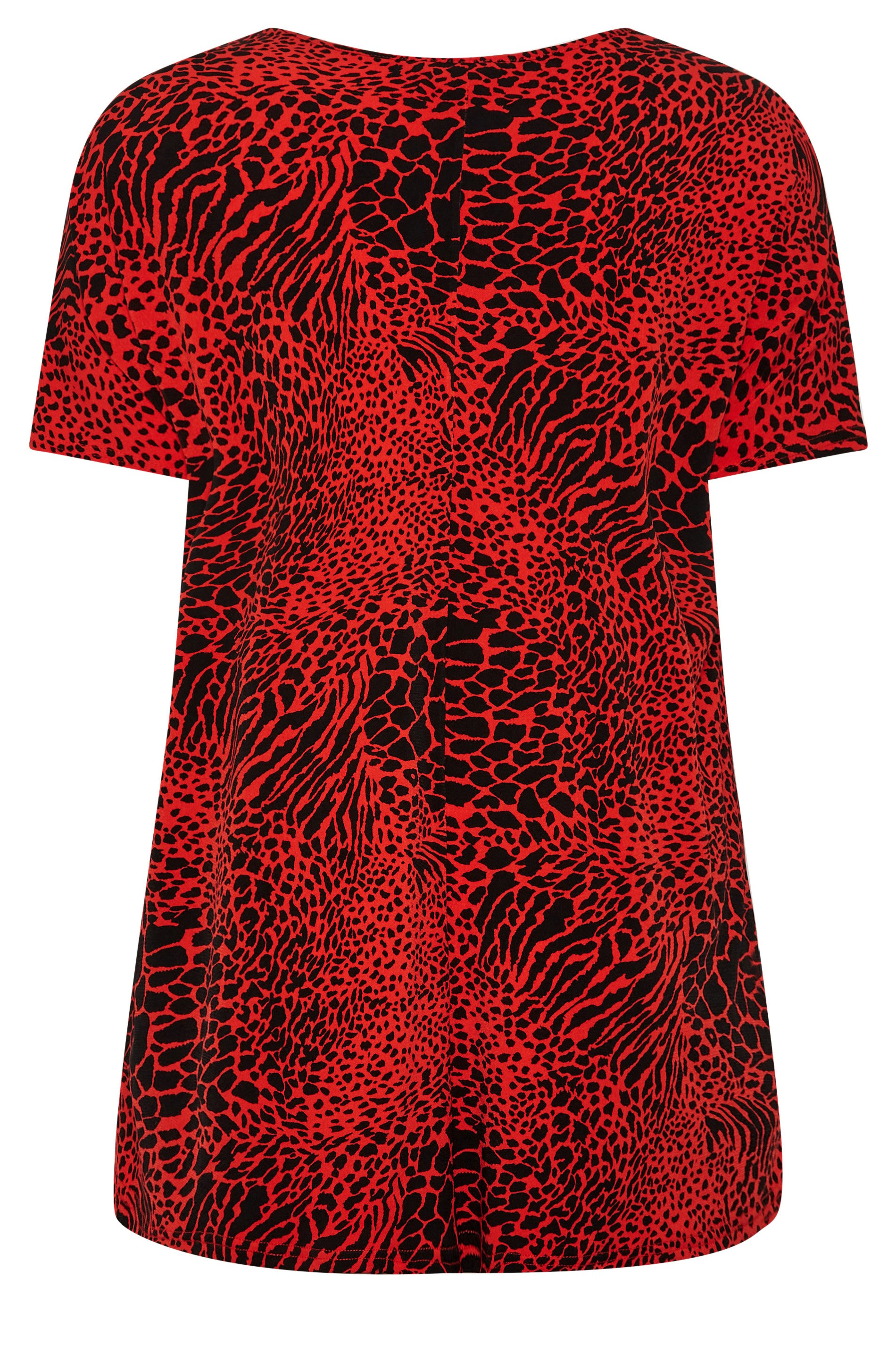 Black and red animal hotsell print top