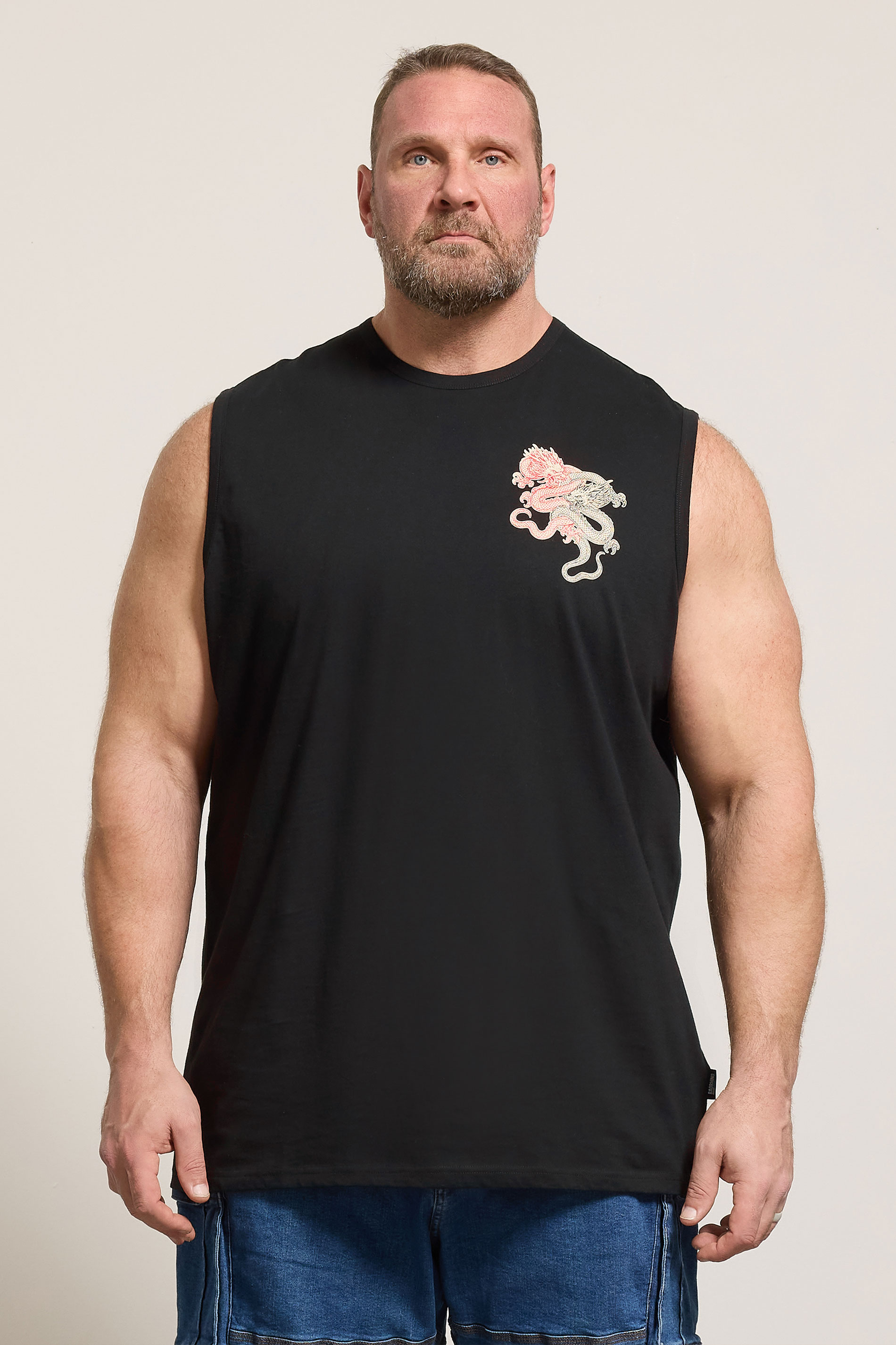 BadRhino Big & Tall Black Extra Long Dragon Graphic Muscle Vest | BadRhino 3