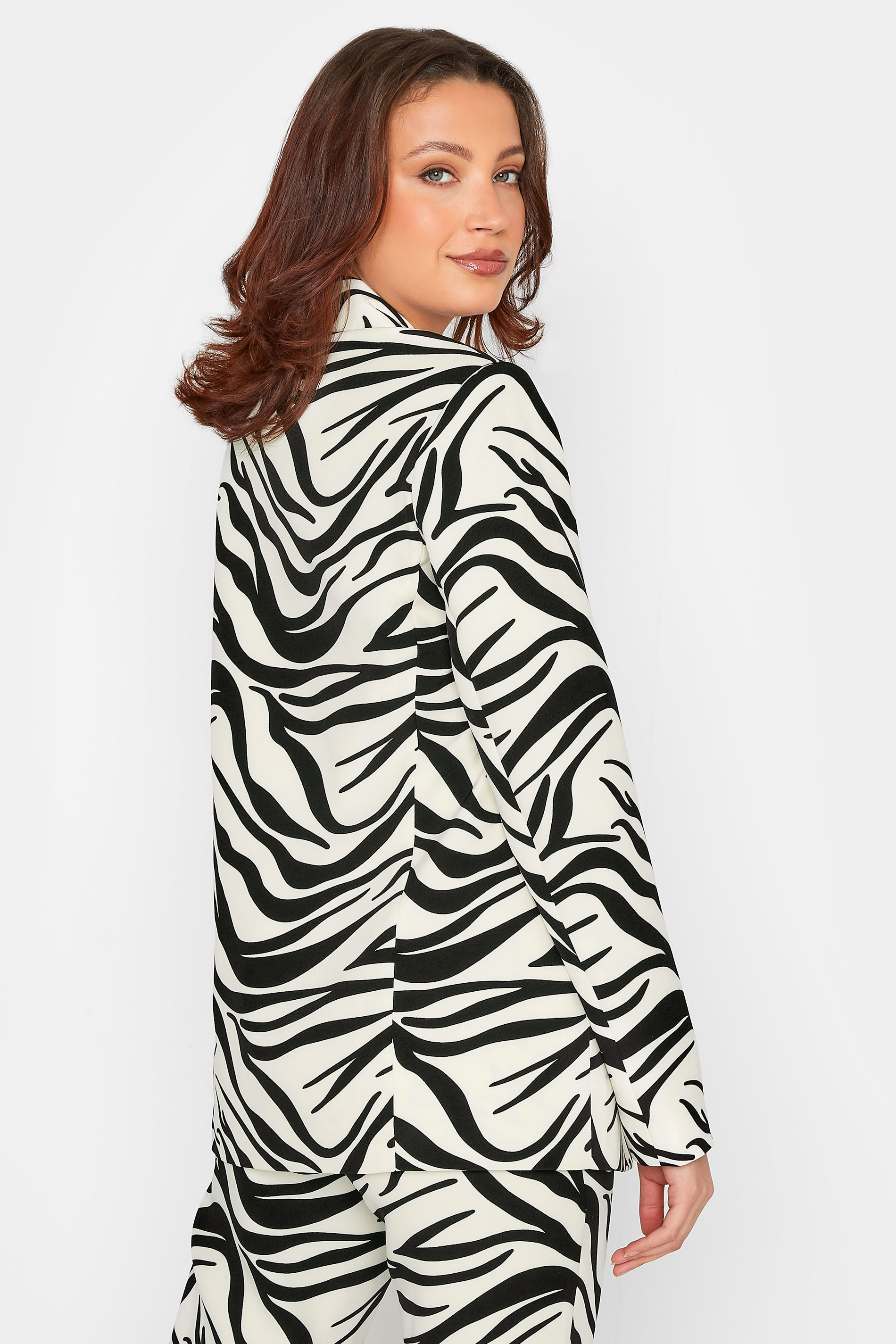 LTS Tall Black & White Zebra Print Tailored Blazer | Long Tall Sally  3