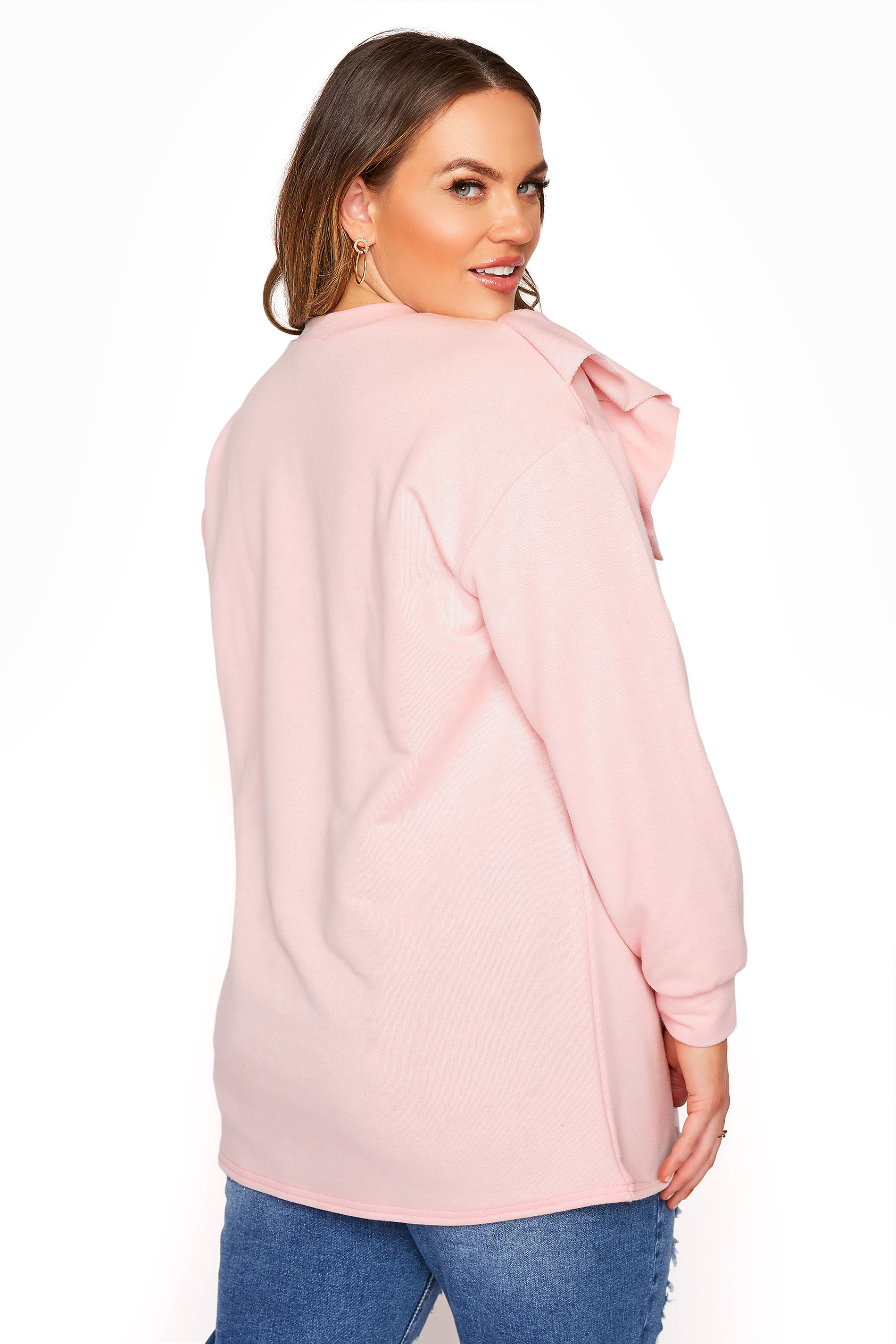 LIMITED COLLECTION Washed Pink Frill Sweatshirt | Yours Clothing