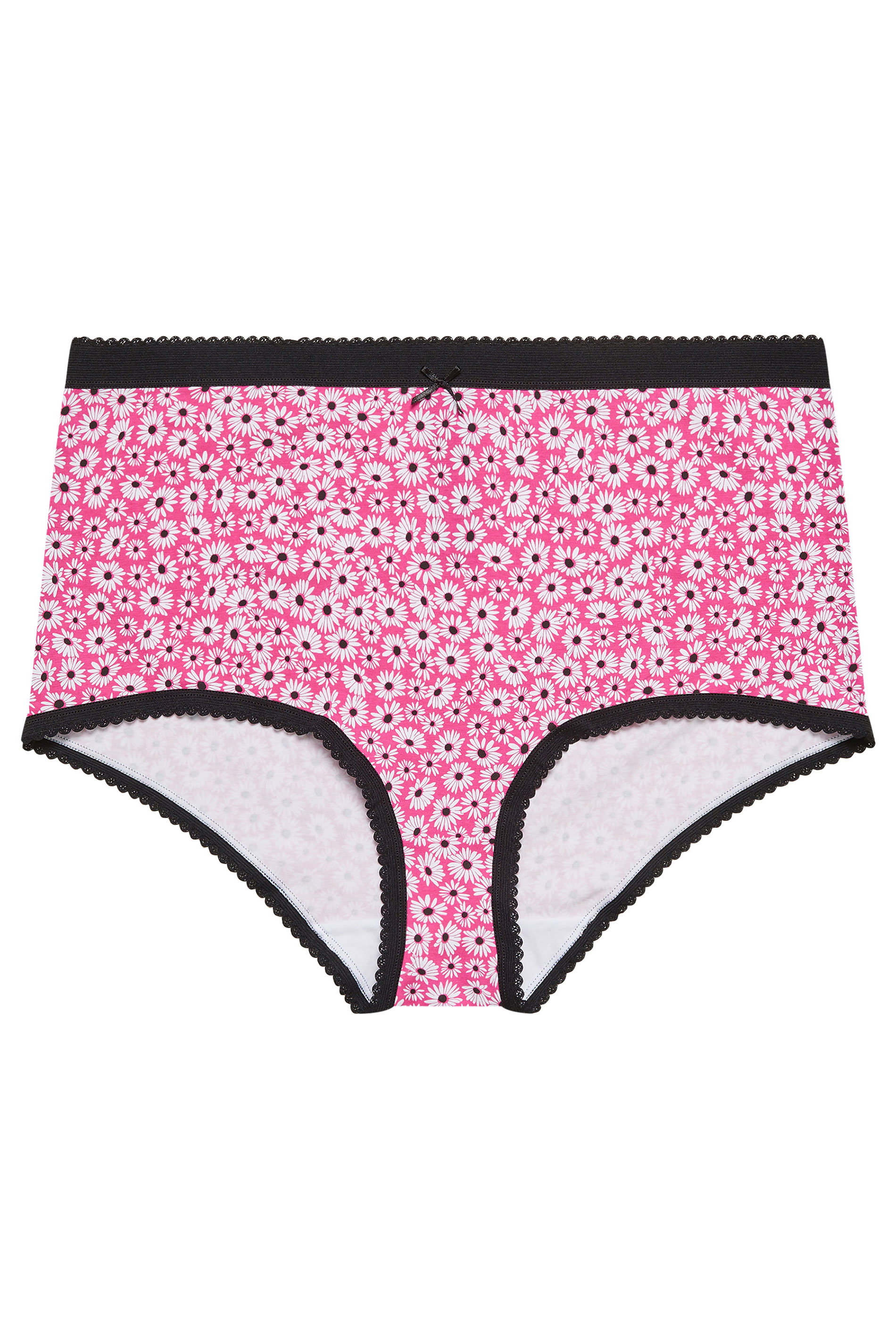 YOURSET 5 PACK Plus Size Pink Diasy Print Full Briefs | Yours Clothing 7