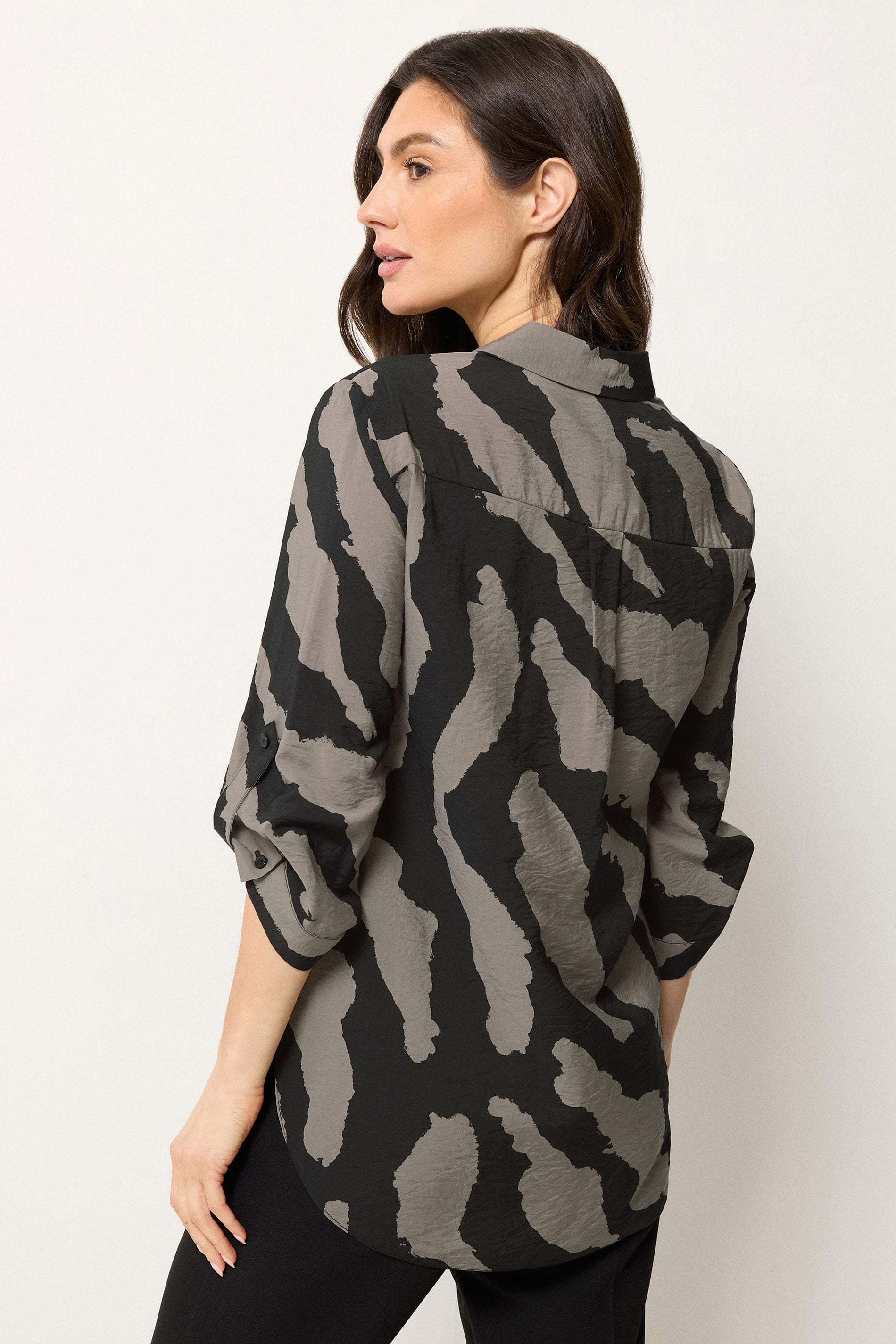 M&Co Grey & Black Animal Print Shirt 4