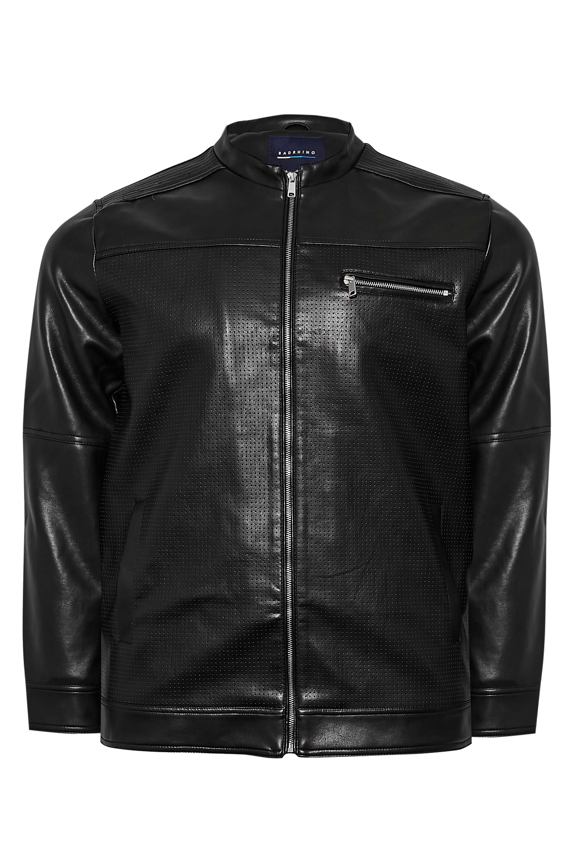 BadRhino Big & Tall Black Faux Leather Jacket | BadRhino 2