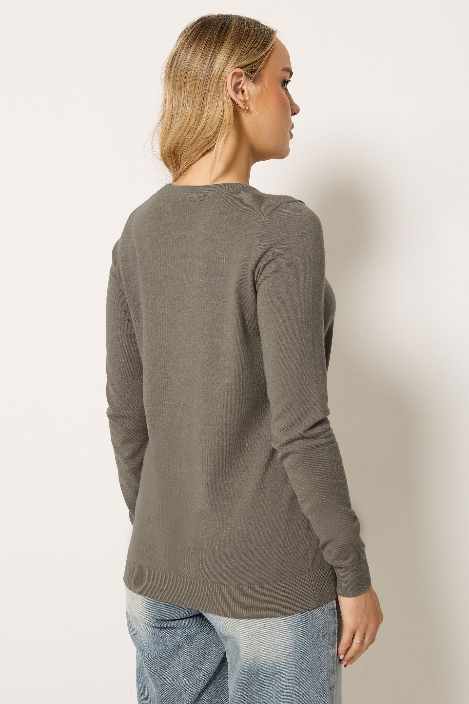LTS Tall Women's Mocha Brown Knitted Crew Neck Jumper | Long Tall Sally 2