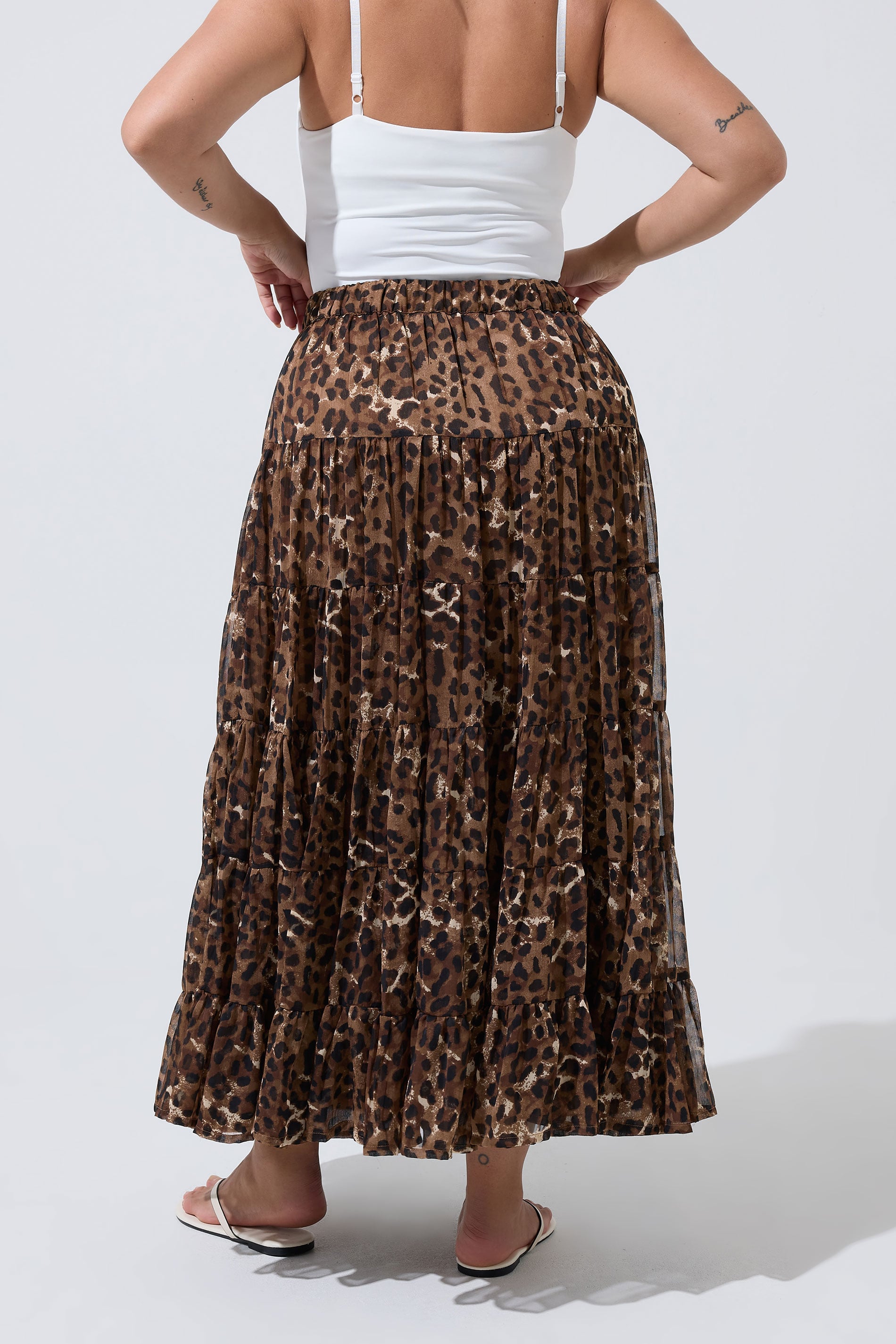 LIMITED COLLECTION Plus Size Brown Leopard Print Skirt | Yours Clothing 2