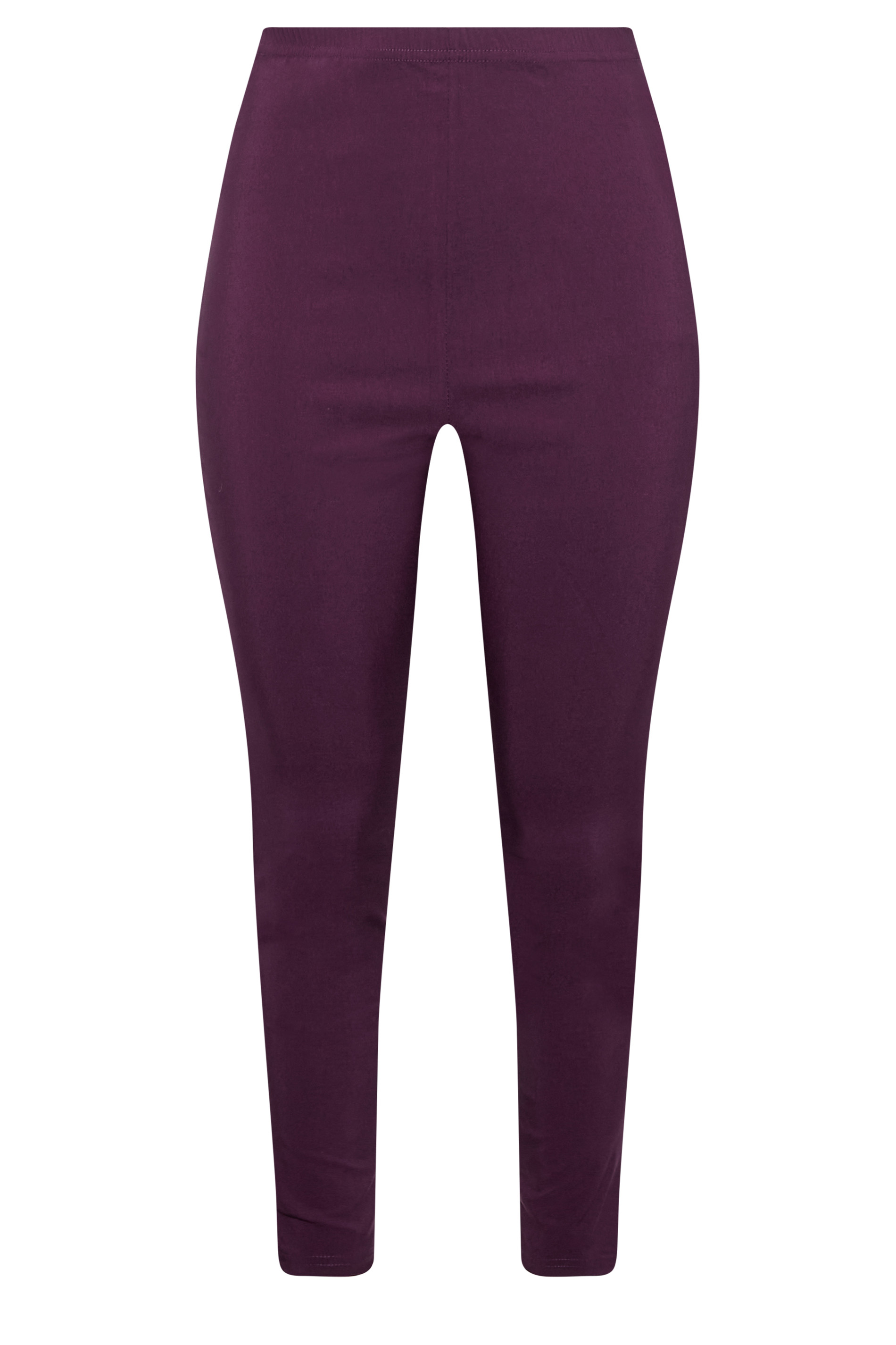 Plus Size Purple Stretch Bengaline Slim Leg Trousers