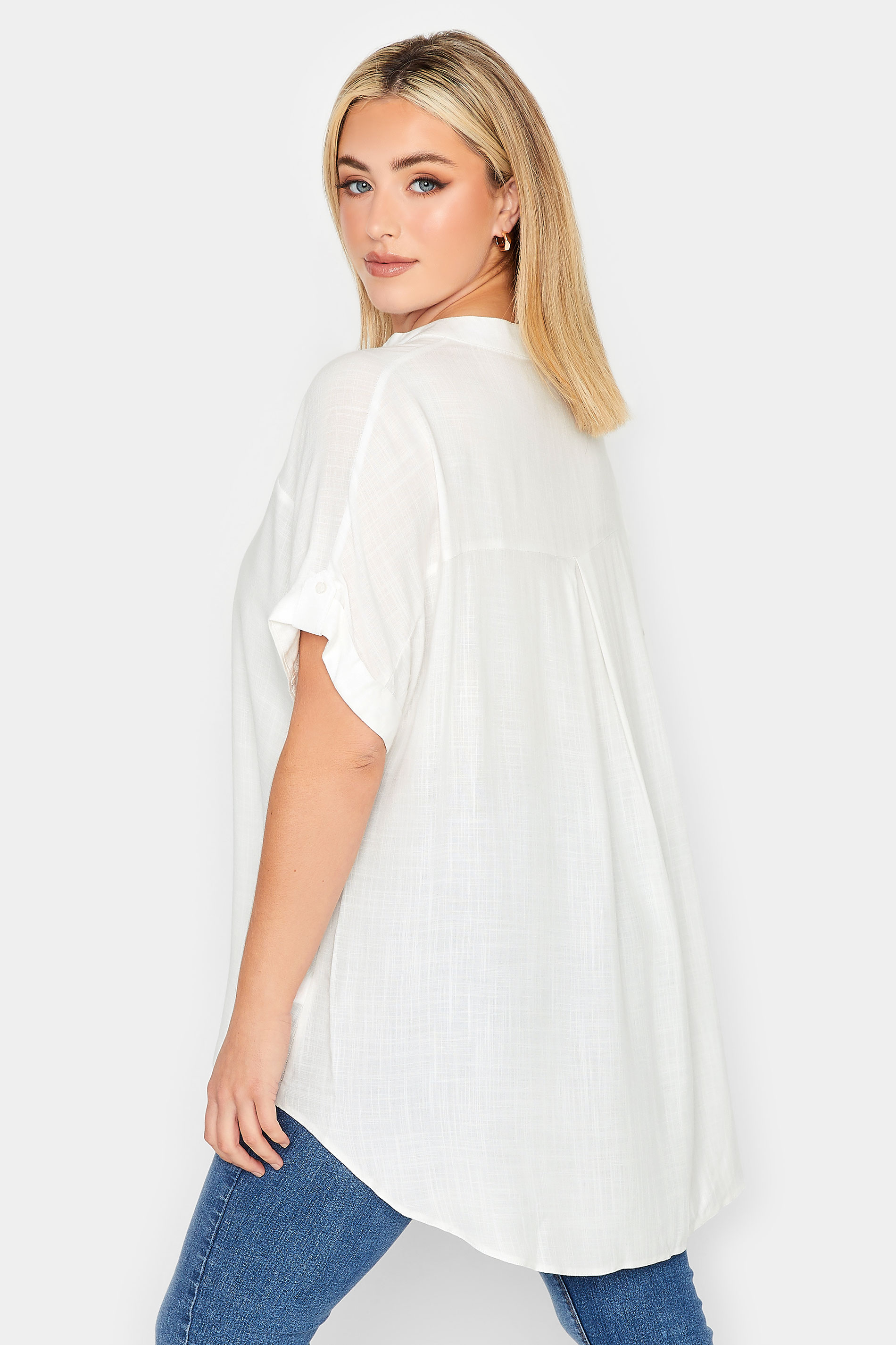 YOURS Plus Size White Button Through Shirt | Yours Clothing  3