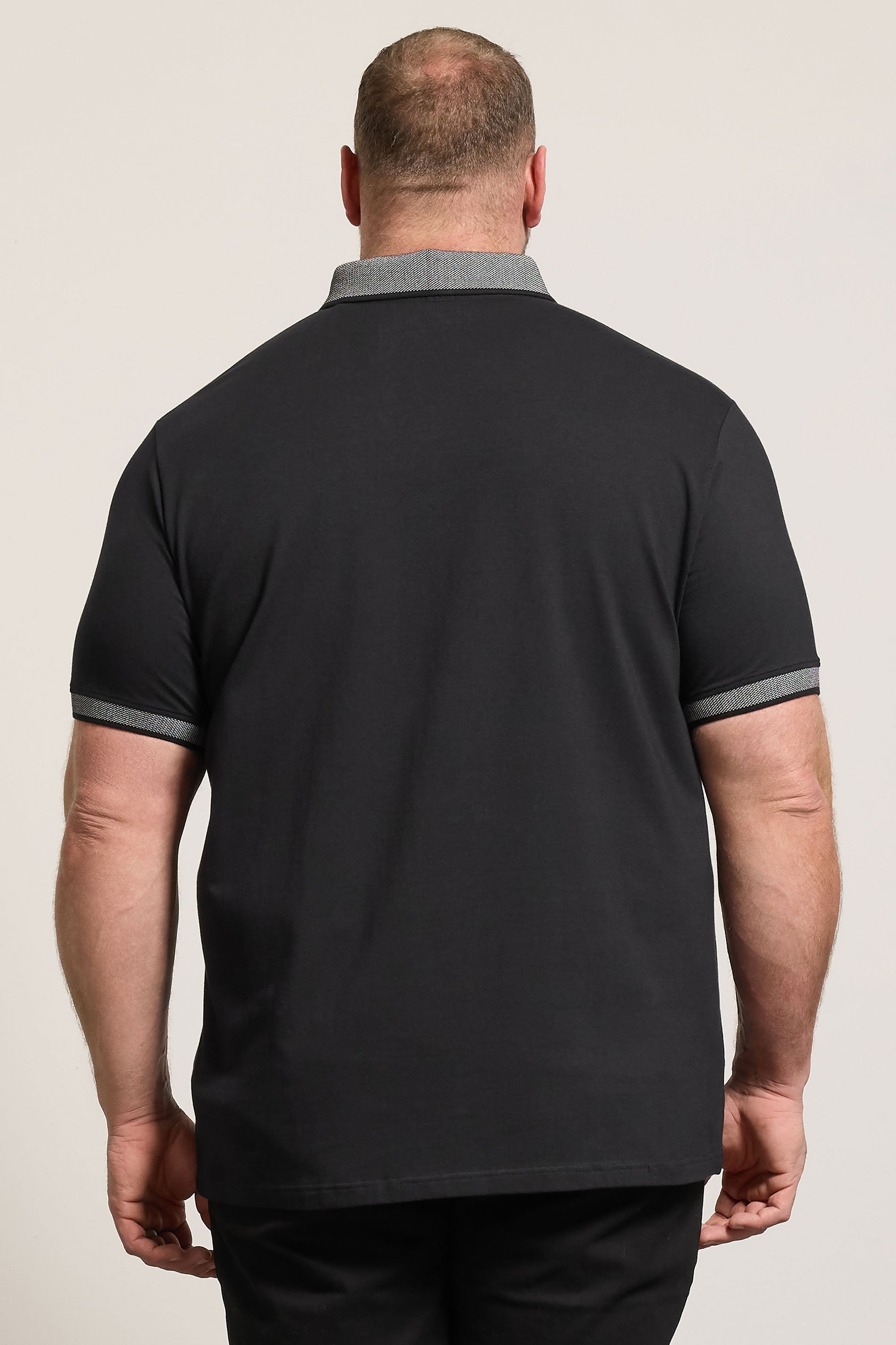 BadRhino Big & Tall Black Chambray Pocket Polo Shirt | BadRhino 4