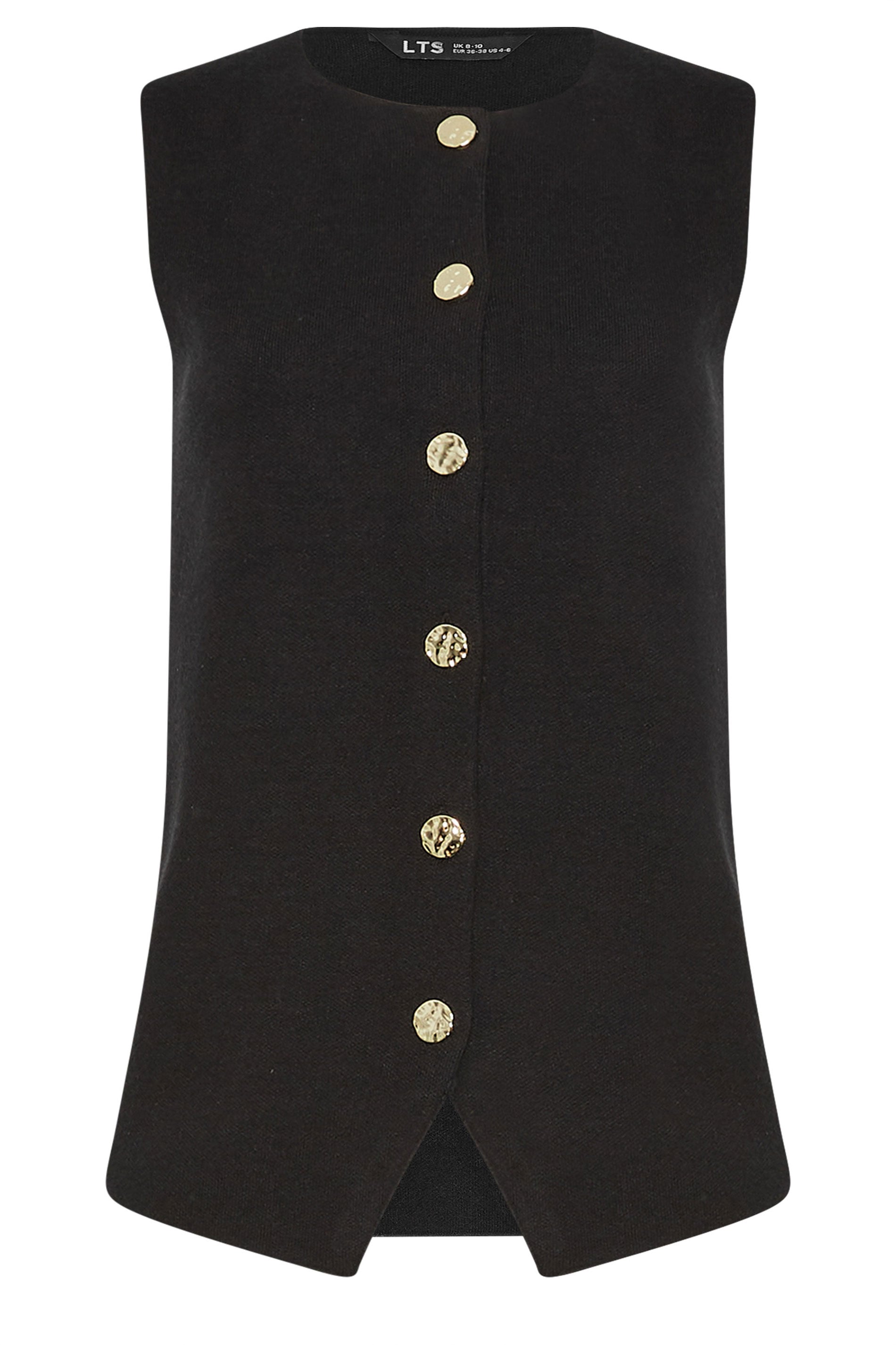 LTS Tall Women's Black Button Vest Top | Long Tall Sally 6