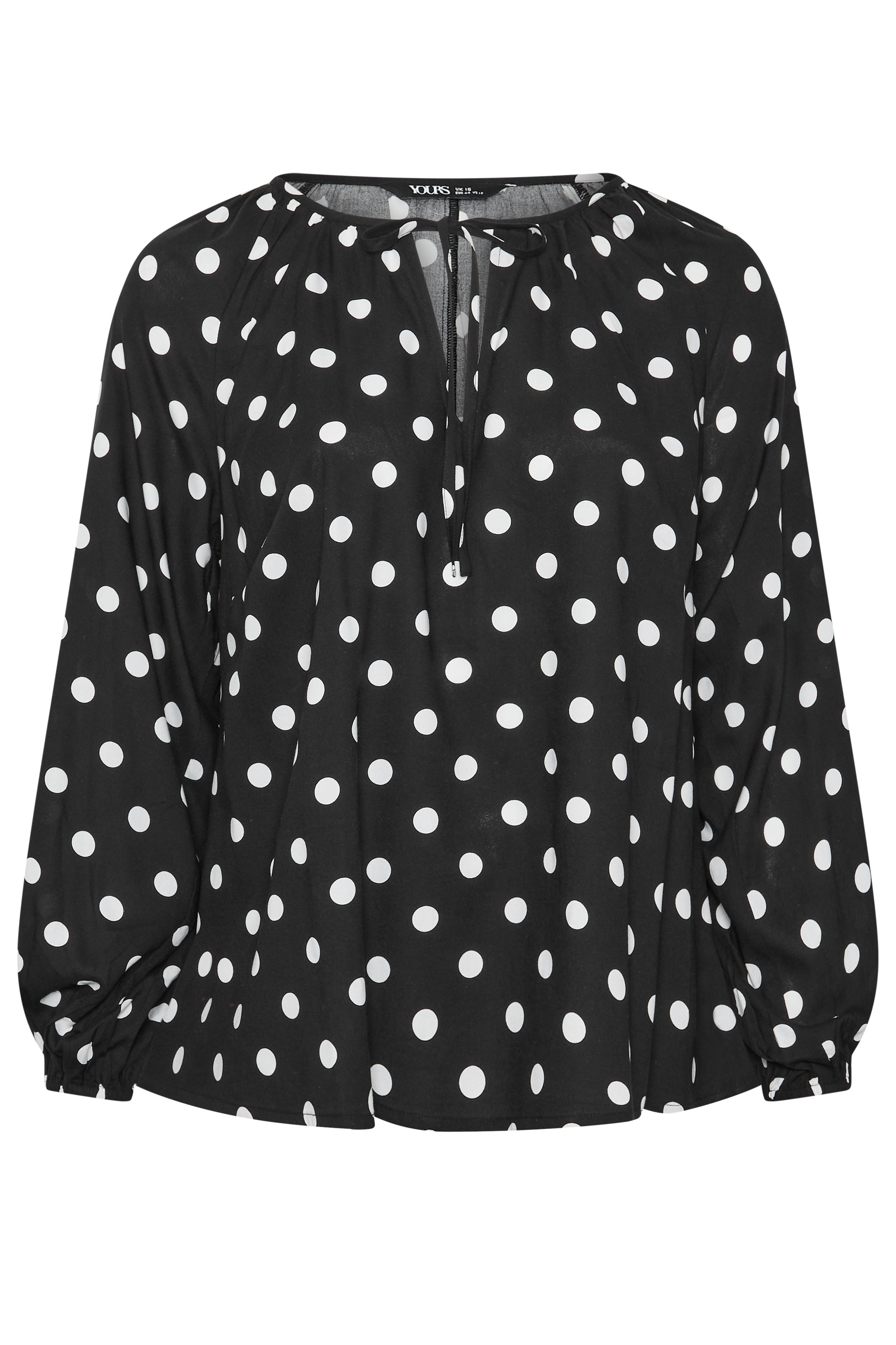 YOURS Plus Size Black Polka Dot Print Blouse | Yours Clothing 6