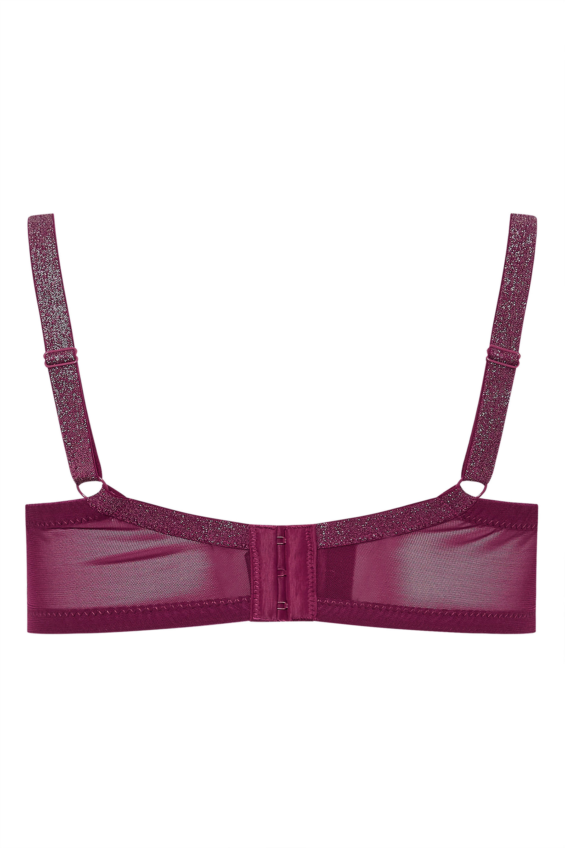 M&Co 2 PACK Burgundy Red & Black Satin T-Shirt Bra | M&Co 9