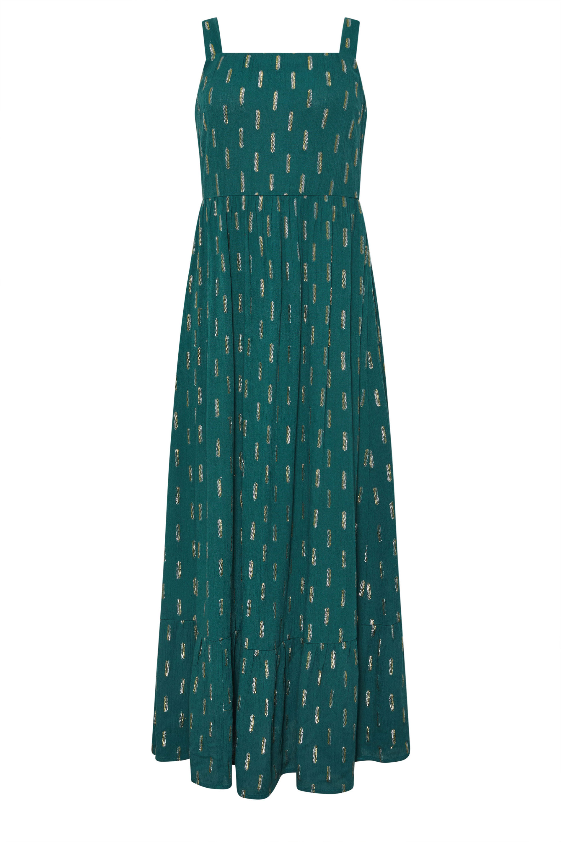 M&Co Teal Green Foil Detail  Maxi Dress | M&Co 5