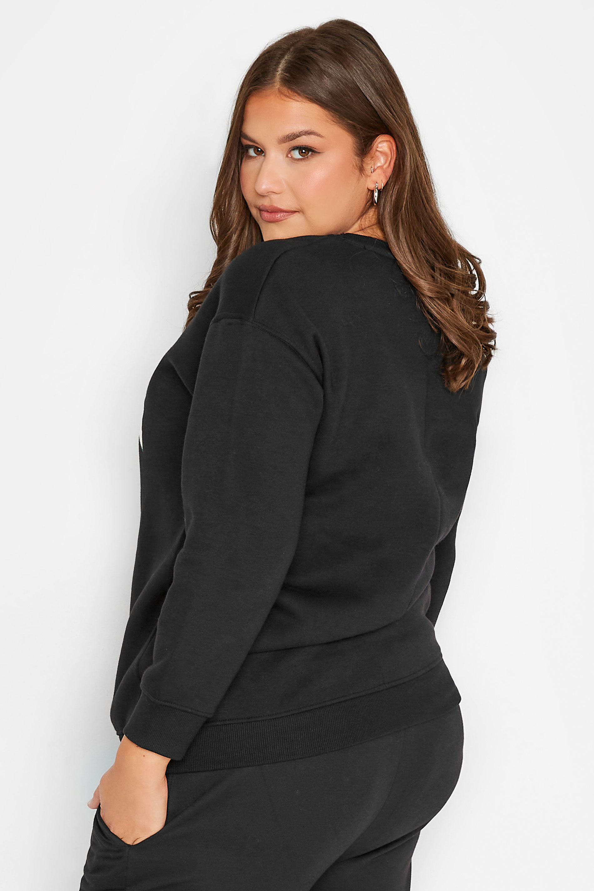 Plus Size Black 'USA' Slogan Sweatshirt | Yours Clothing 3