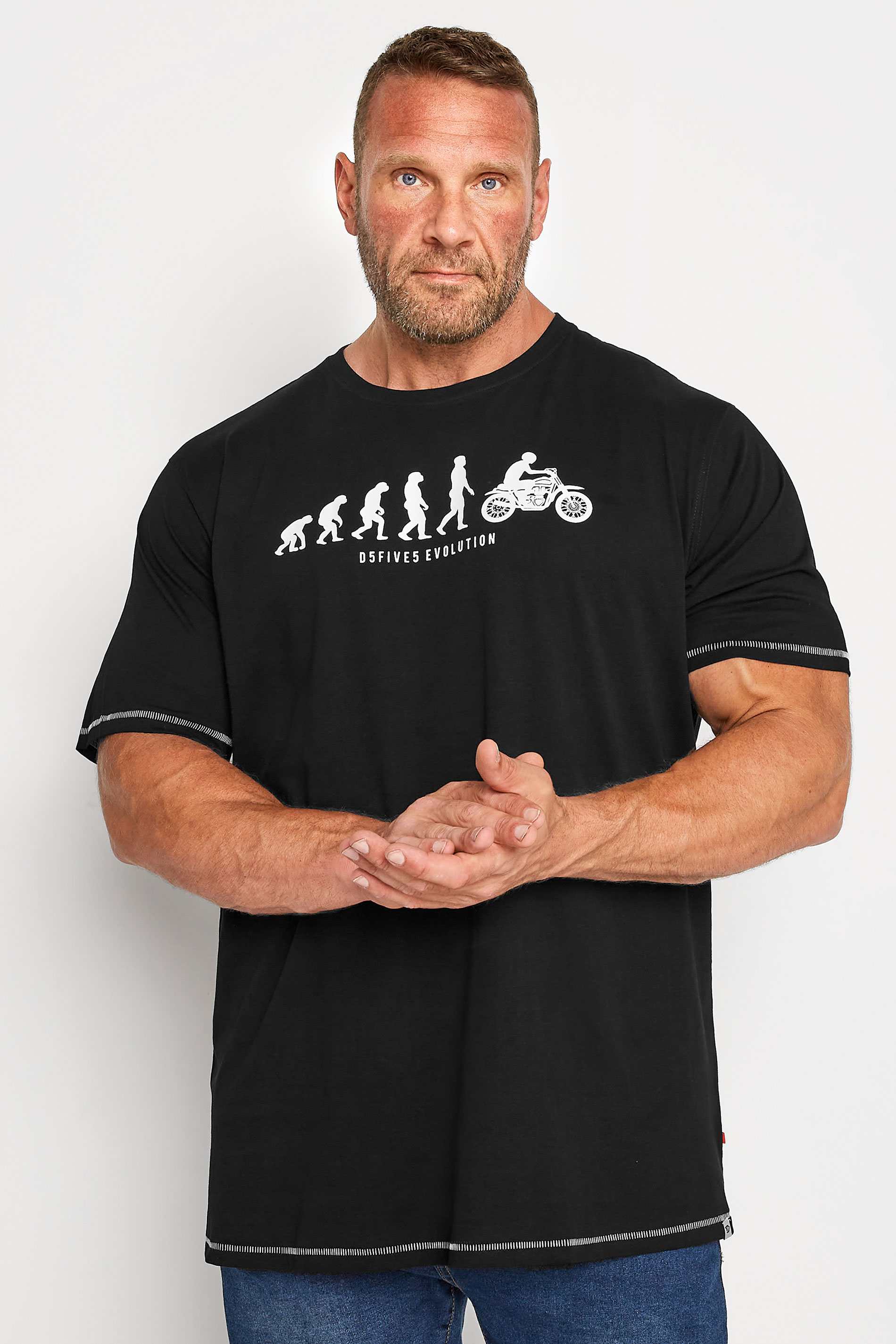 D555 Big & Tall Black Evolution Printed T-Shirt 1