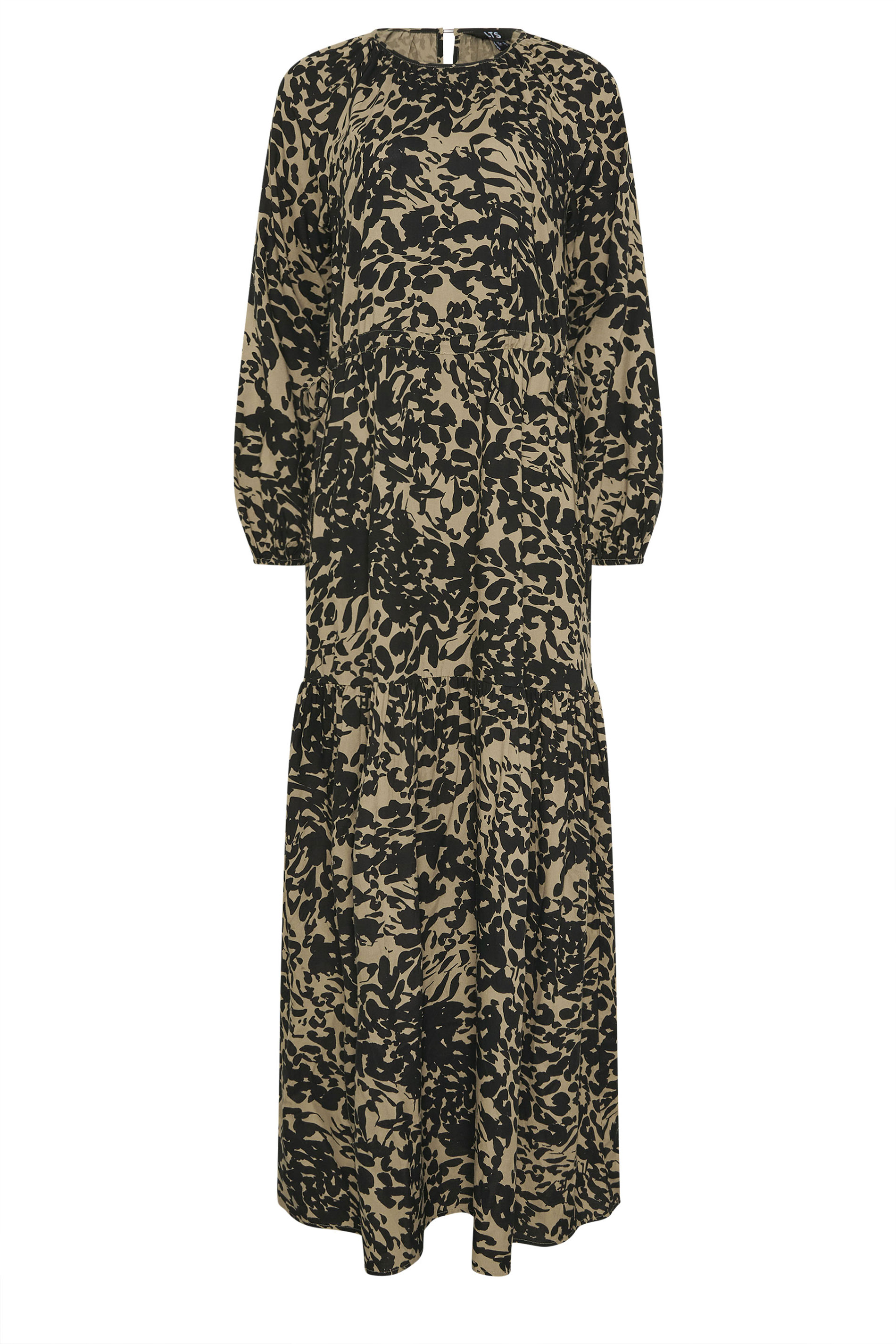 LTS Tall Women's Black Abstract Tie Waist Maxi Dress | Long Tall Sally 5