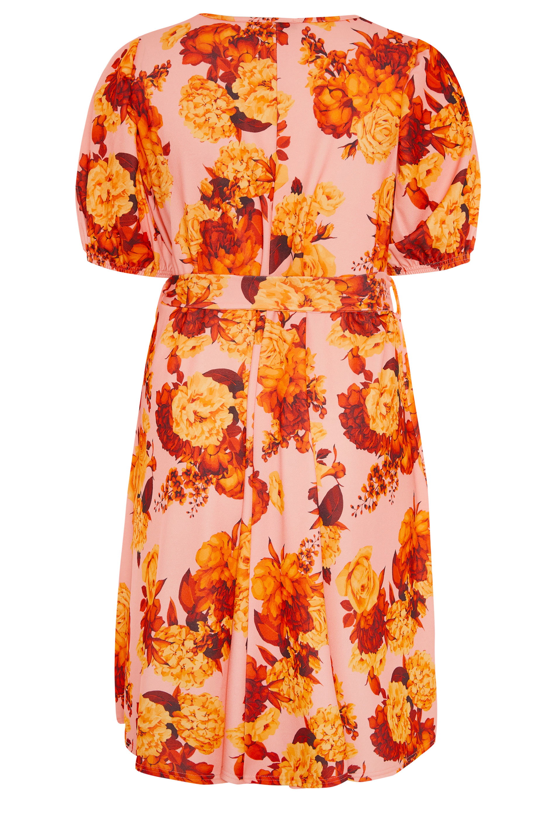 YOURS LONDON Orange Floral Puff Sleeve 