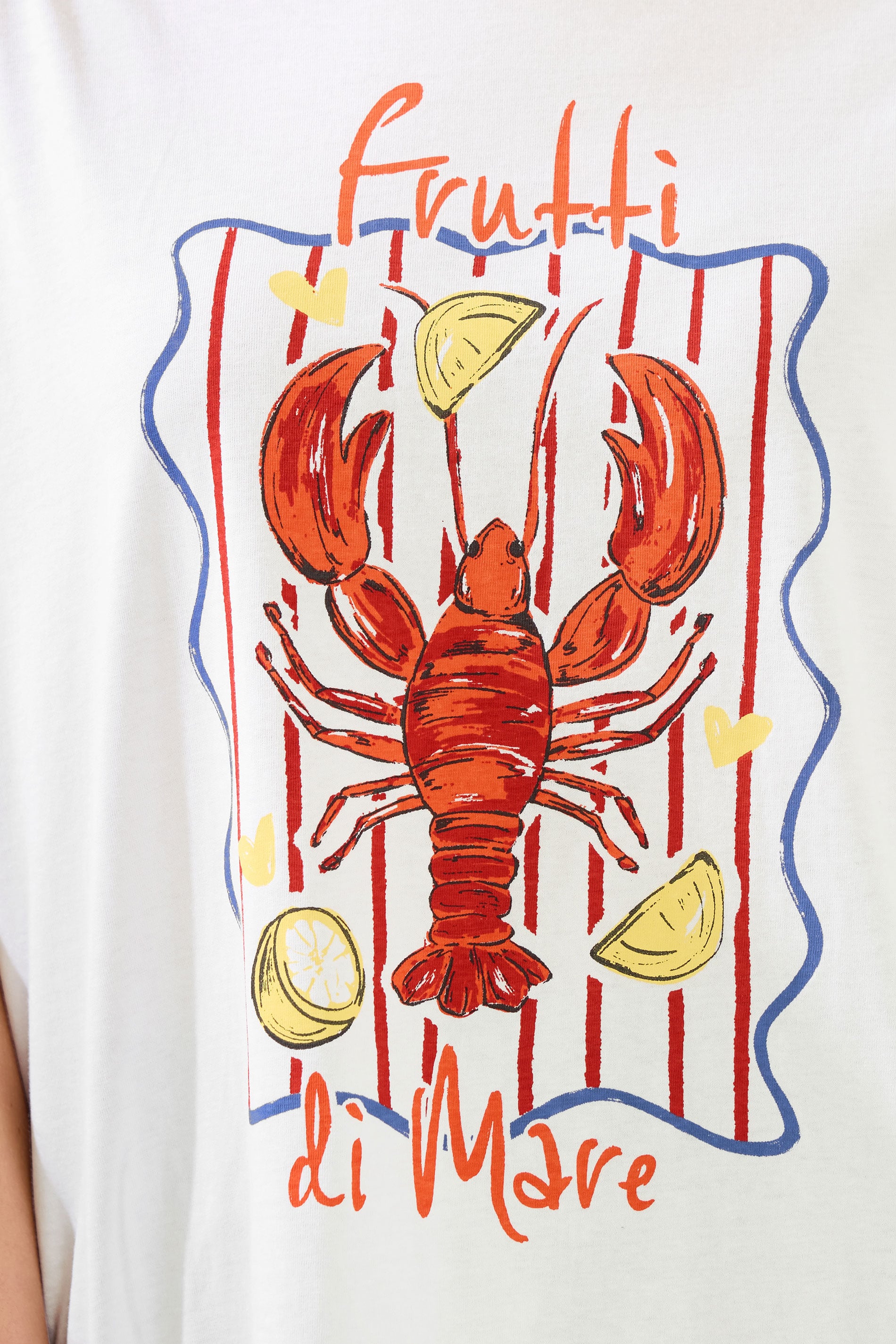 LTS Tall Women's White Lobster Graphic Oversized T-Shirt | Long Tall Sally 5
