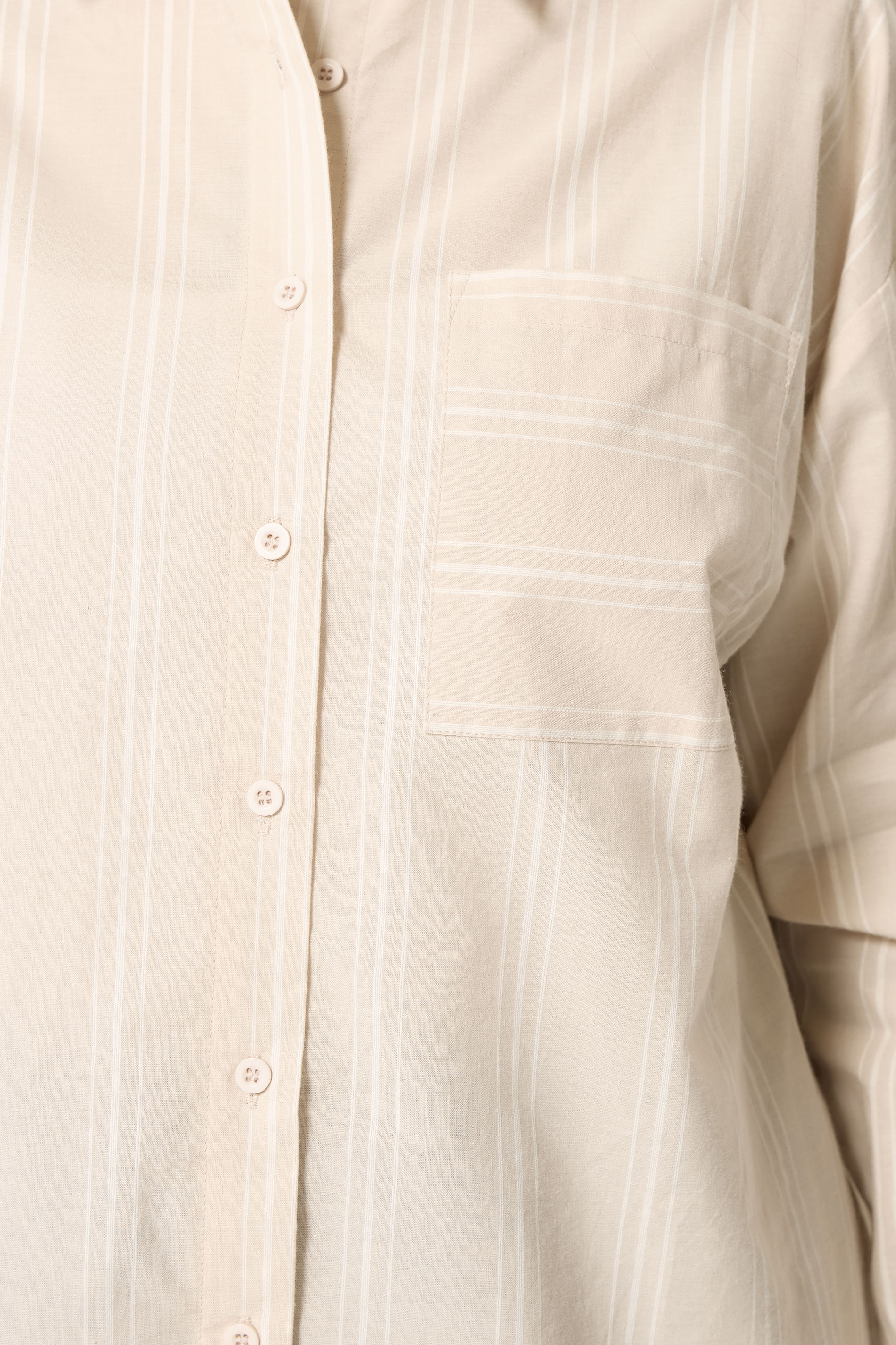 YOURS Plus Size Natural Brown Stripe Button Shirt | Yours Clothing 5