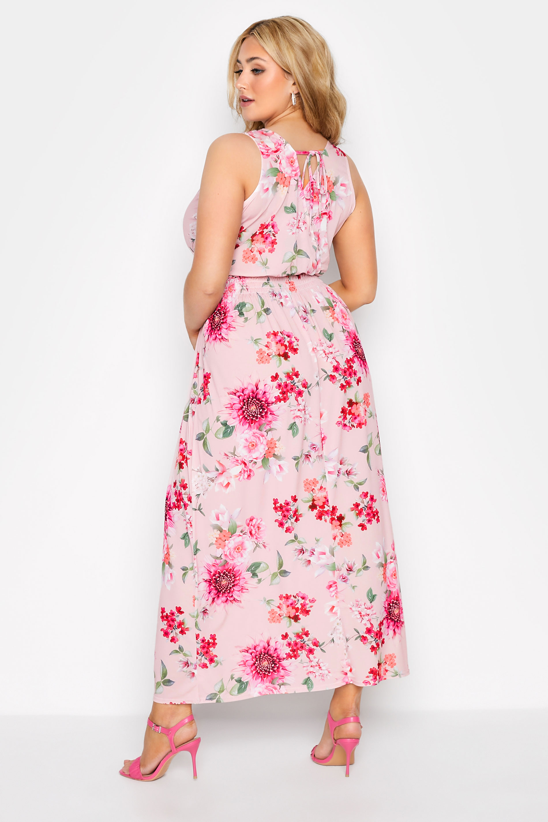 Yours London Curve Maxikleid Mit Rosa Blumenmuster Yours Clothing