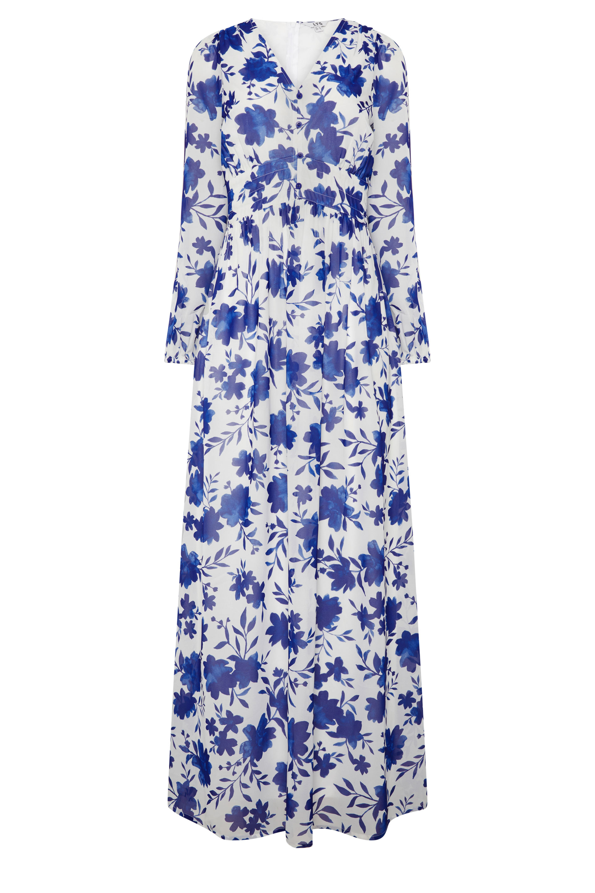LTS Tall Women's Blue & White Floral Maxi Dress | Long Tall Sally 1