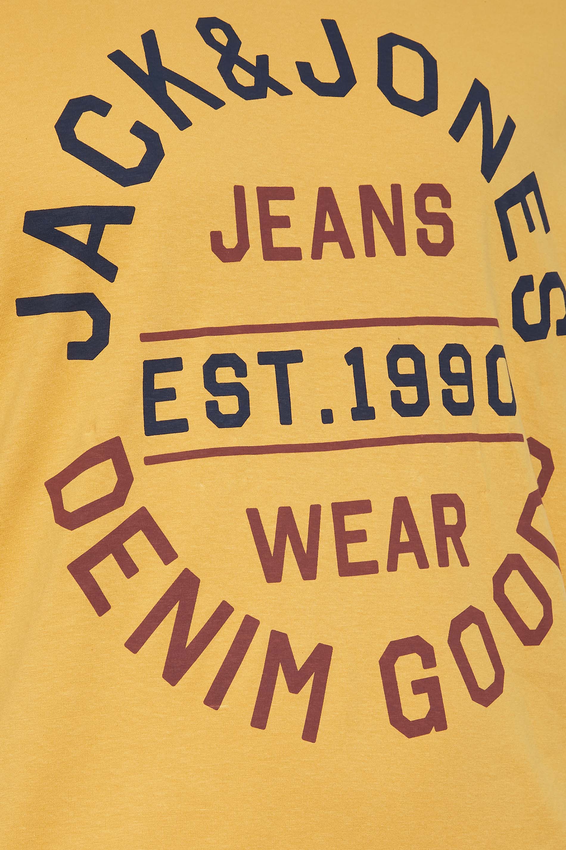 JACK & JONES Big & Tall 3 PACK Yellow & Blue Logo T-Shirts | BadRhino 3