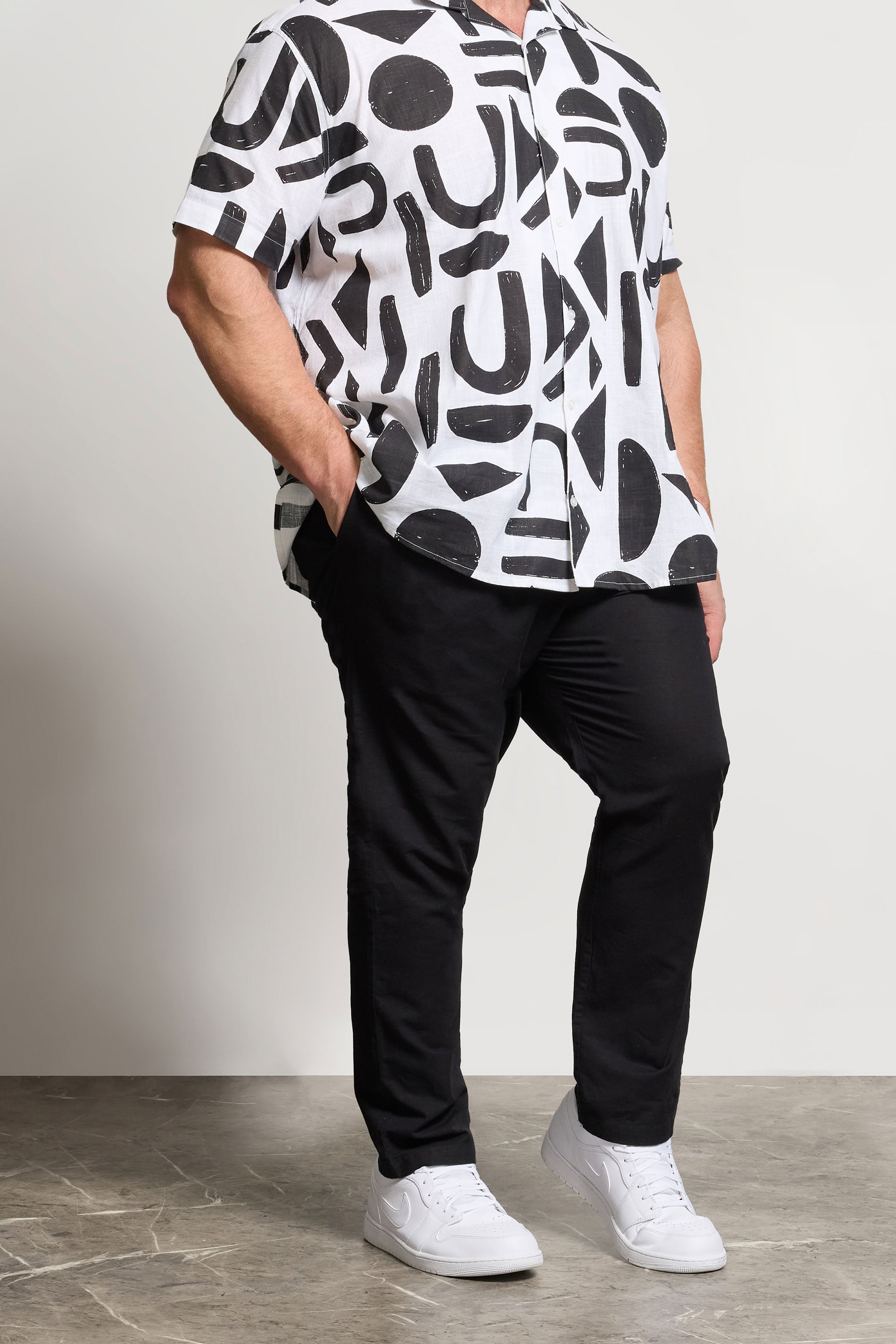 BadRhino Big & Tall Black Linen Formal Trousers | BadRhino 3