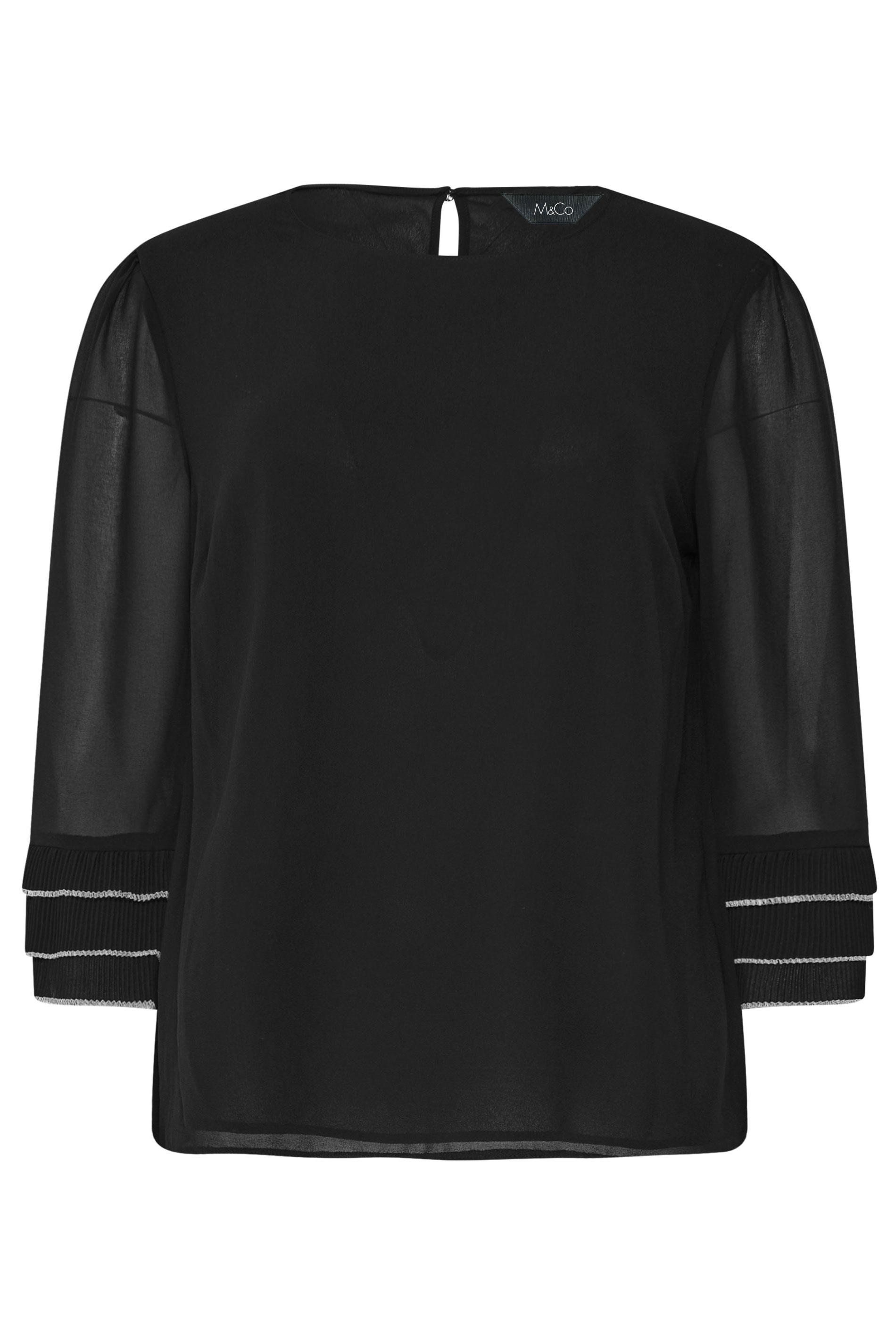M&Co Black Frill Sleeve Blouse | M&Co 5