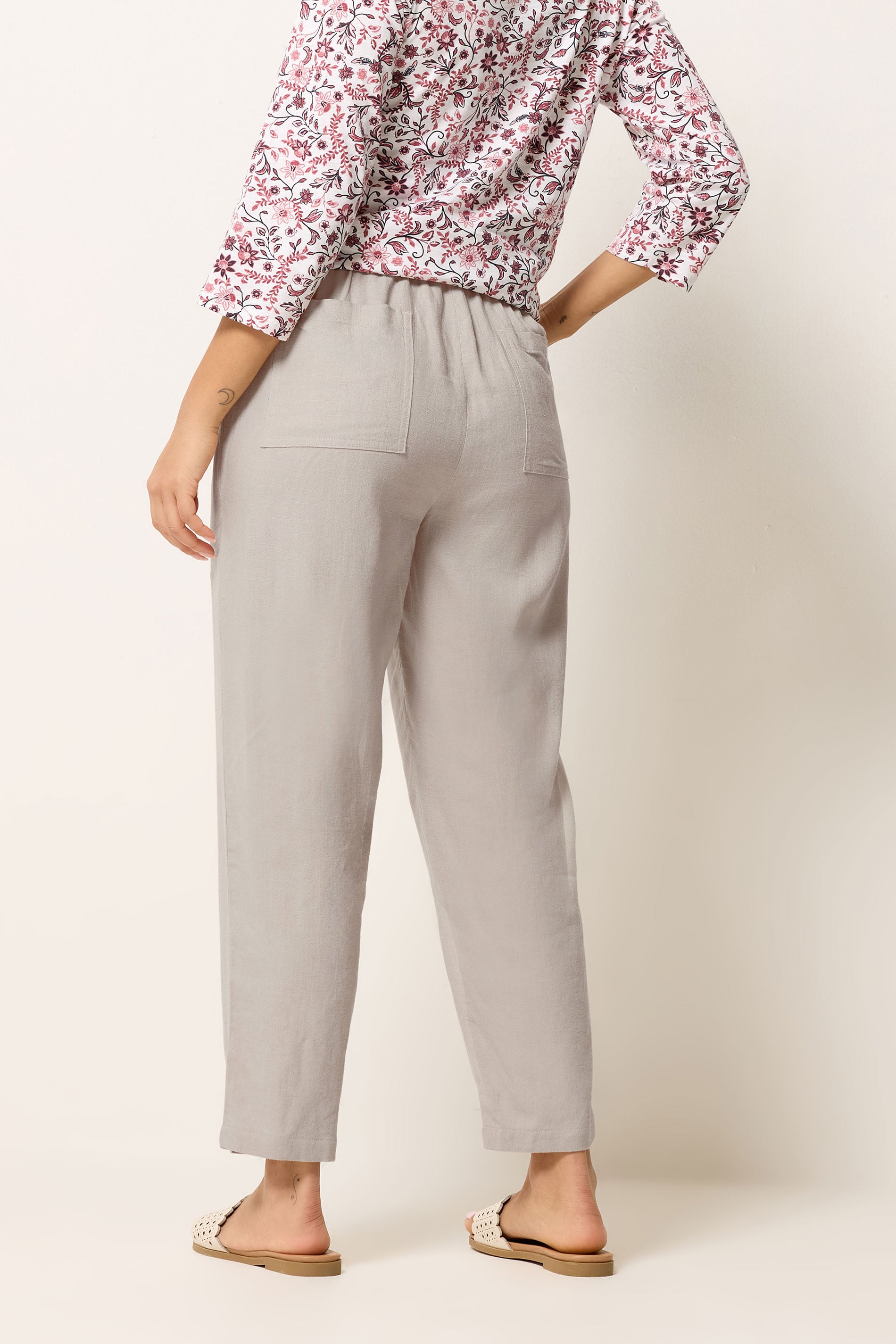 M&Co Petite Natural Brown Linen Joggers | M&Co 2