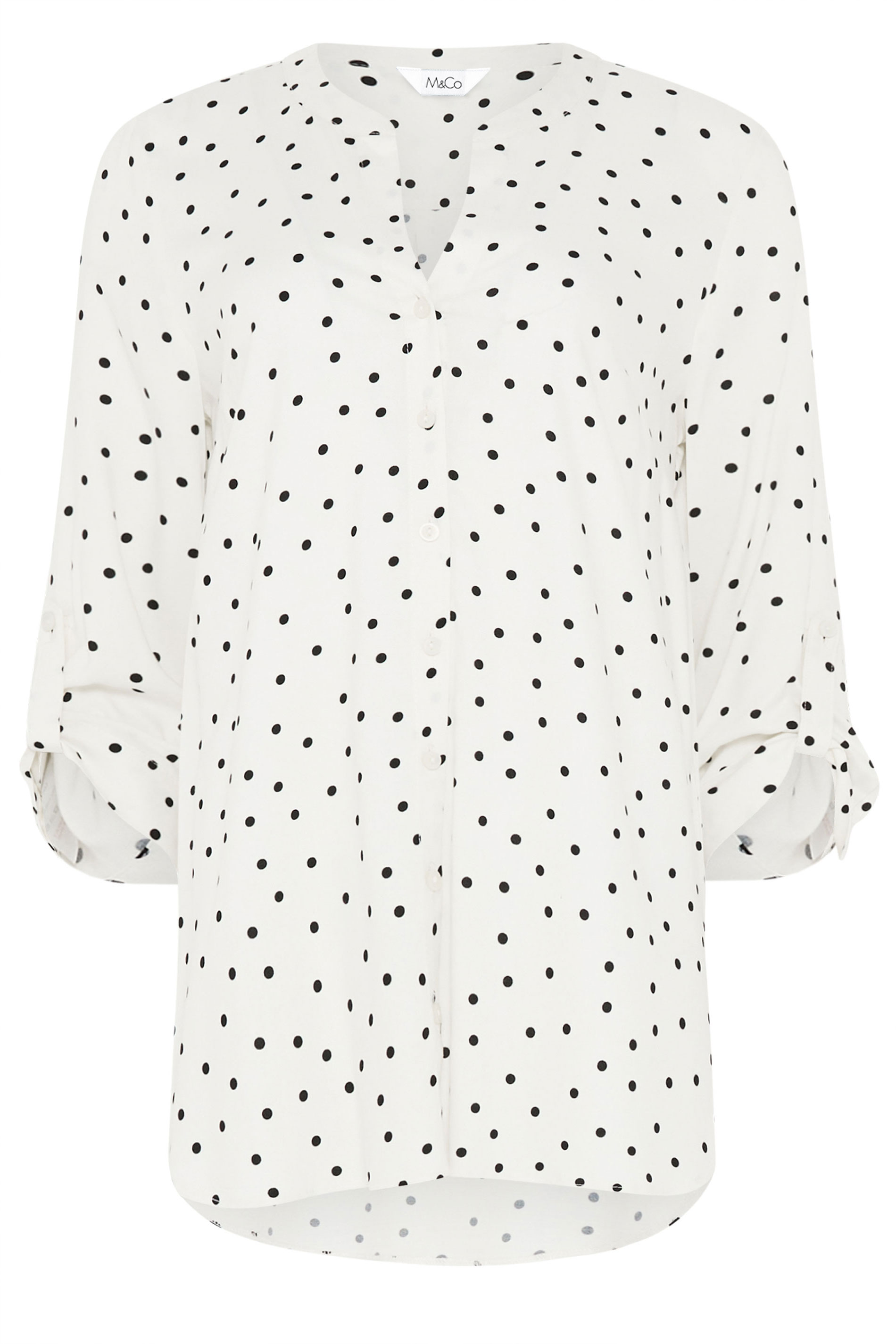 M&Co White & Black Polka Dot Shirt | M&Co 5