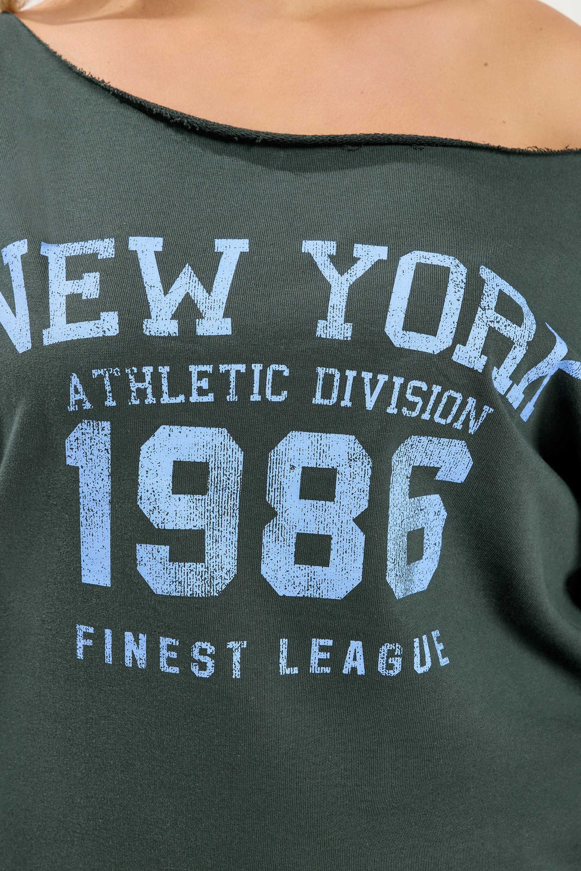 YOURS Plus Size Grey 'New York' Off Shoulder Sweatshirt & Jogger Set | Yours Clothing 4