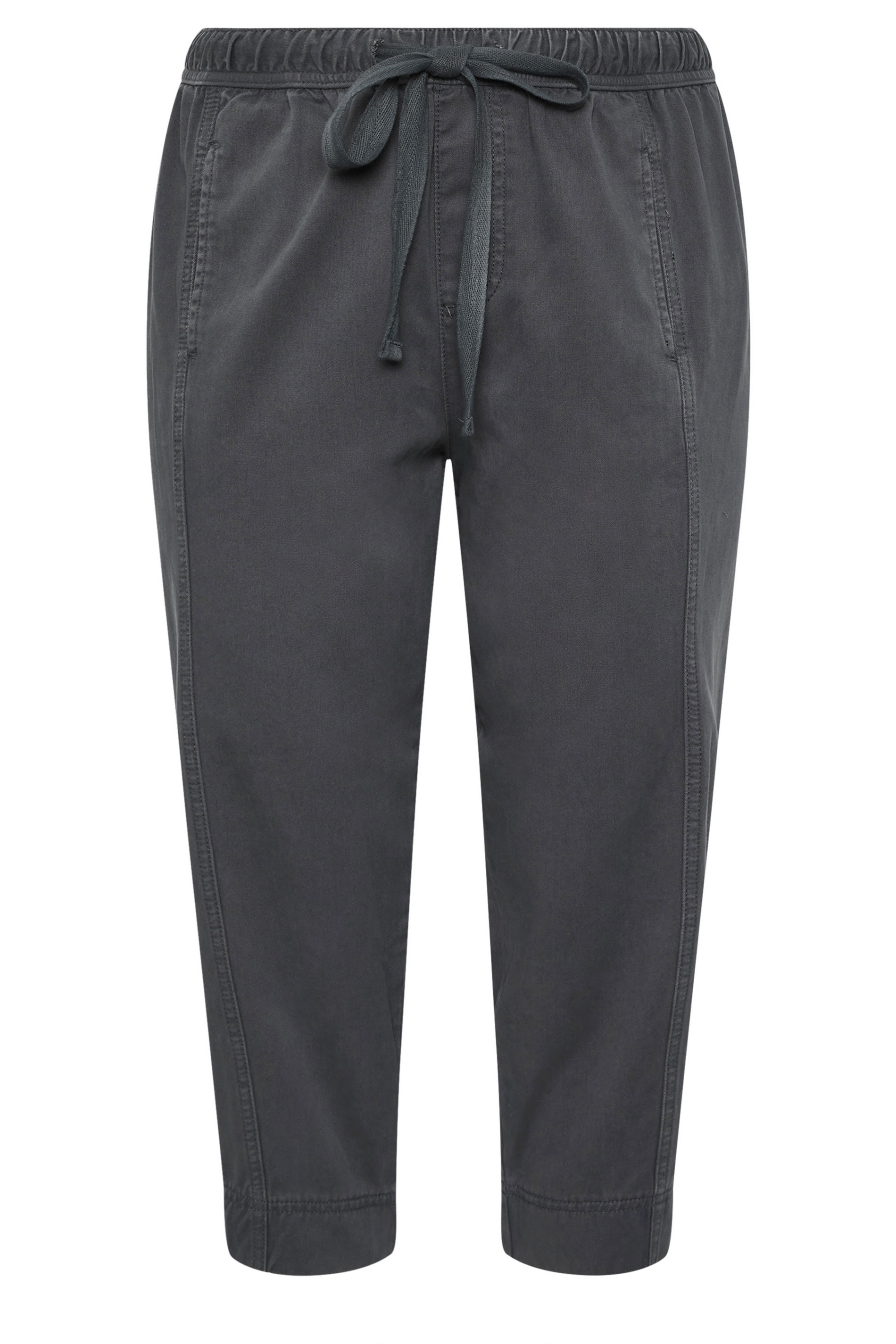 YOURS Plus Size Charcoal Grey Twill Barrel Leg Trousers | Yours Clothing 5