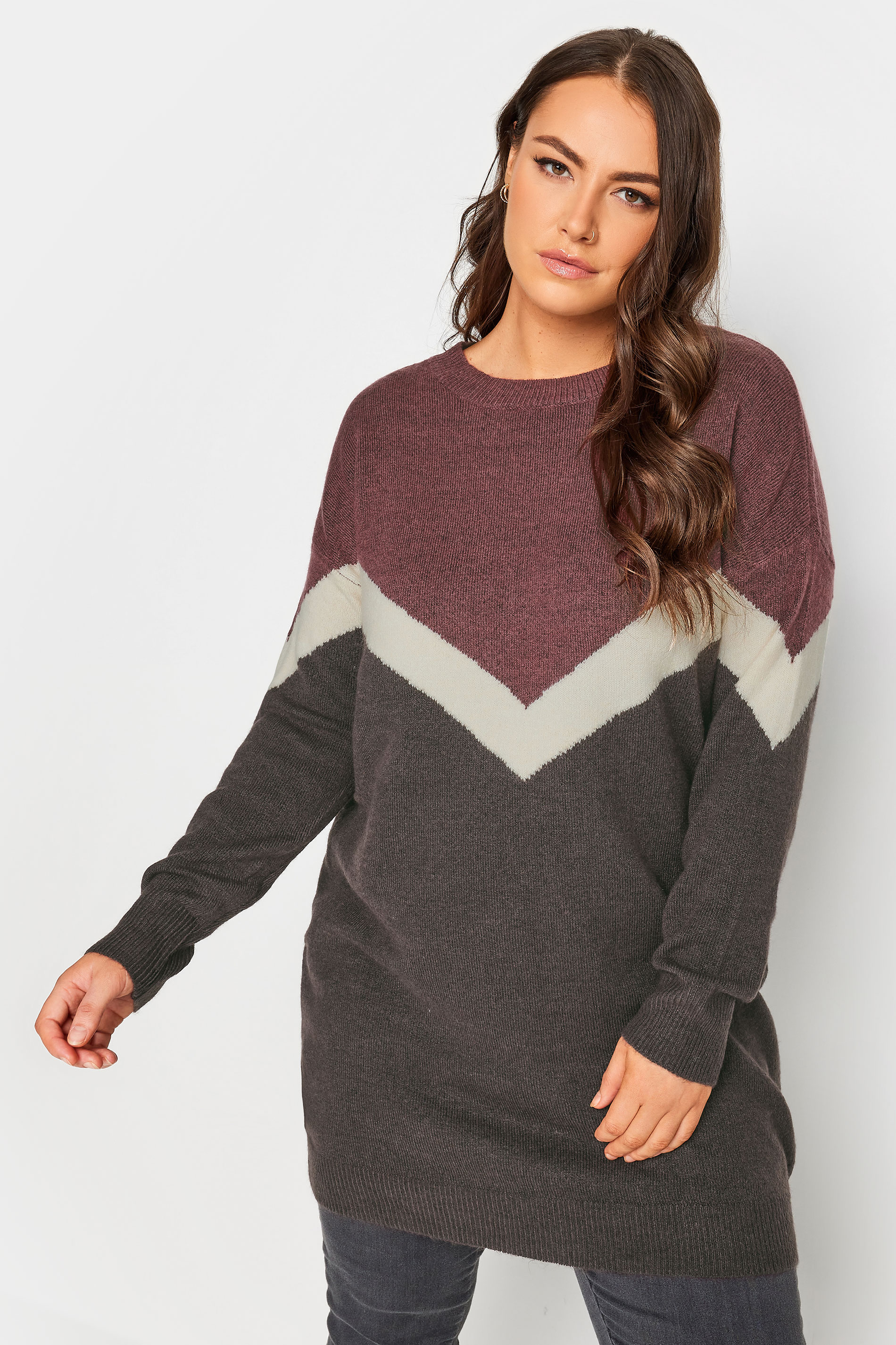 YOURS FOR GOOD Plus Size Grey Oversized Recycled Jumper | Yours Clothing 1