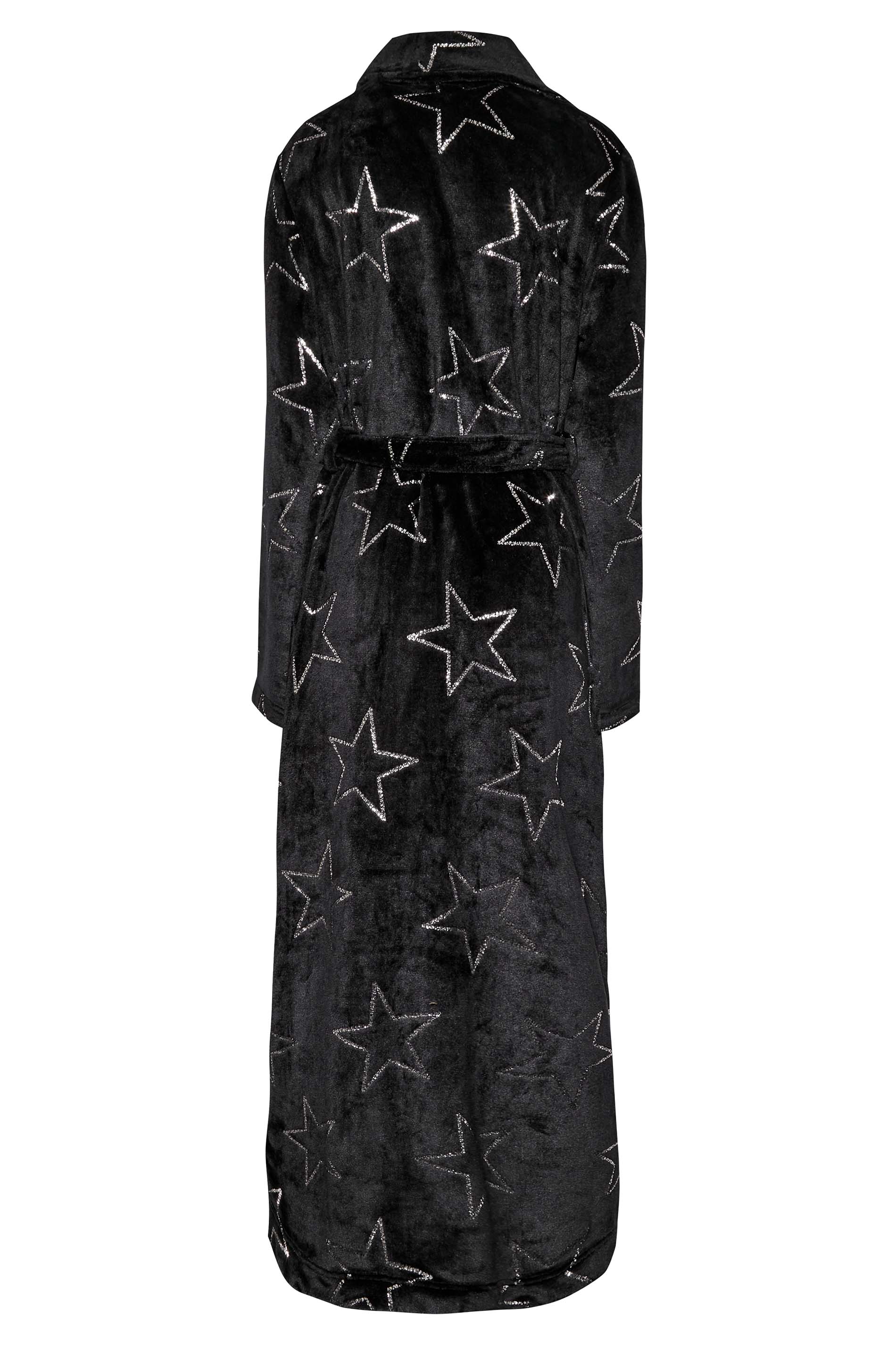 LTS Tall Women's Black Foil Star Print Maxi Dressing Gown | Long Tall Sally 3