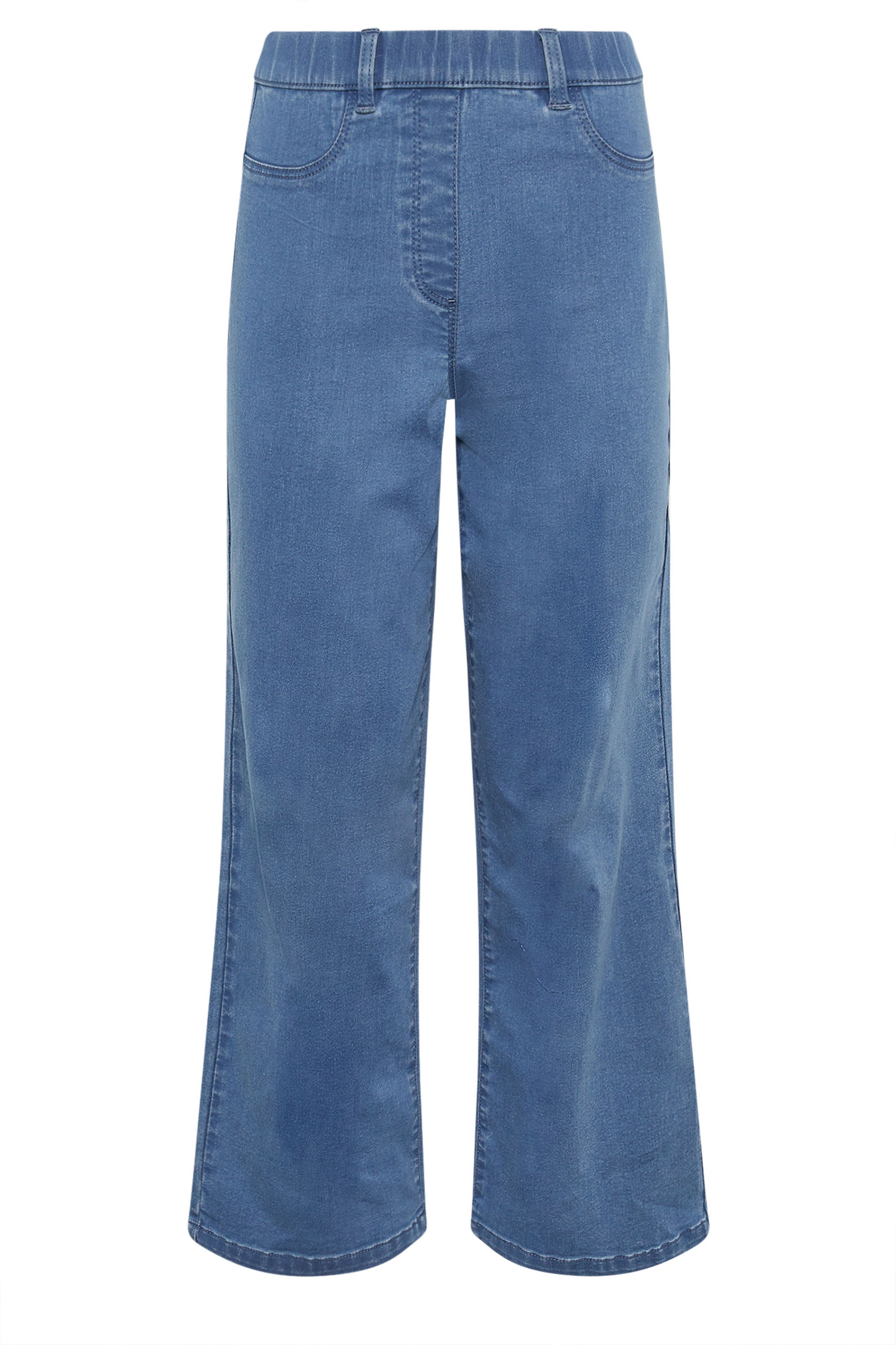 M&Co Petite Lightwash Blue Wide Leg Jeggings | M&Co 5