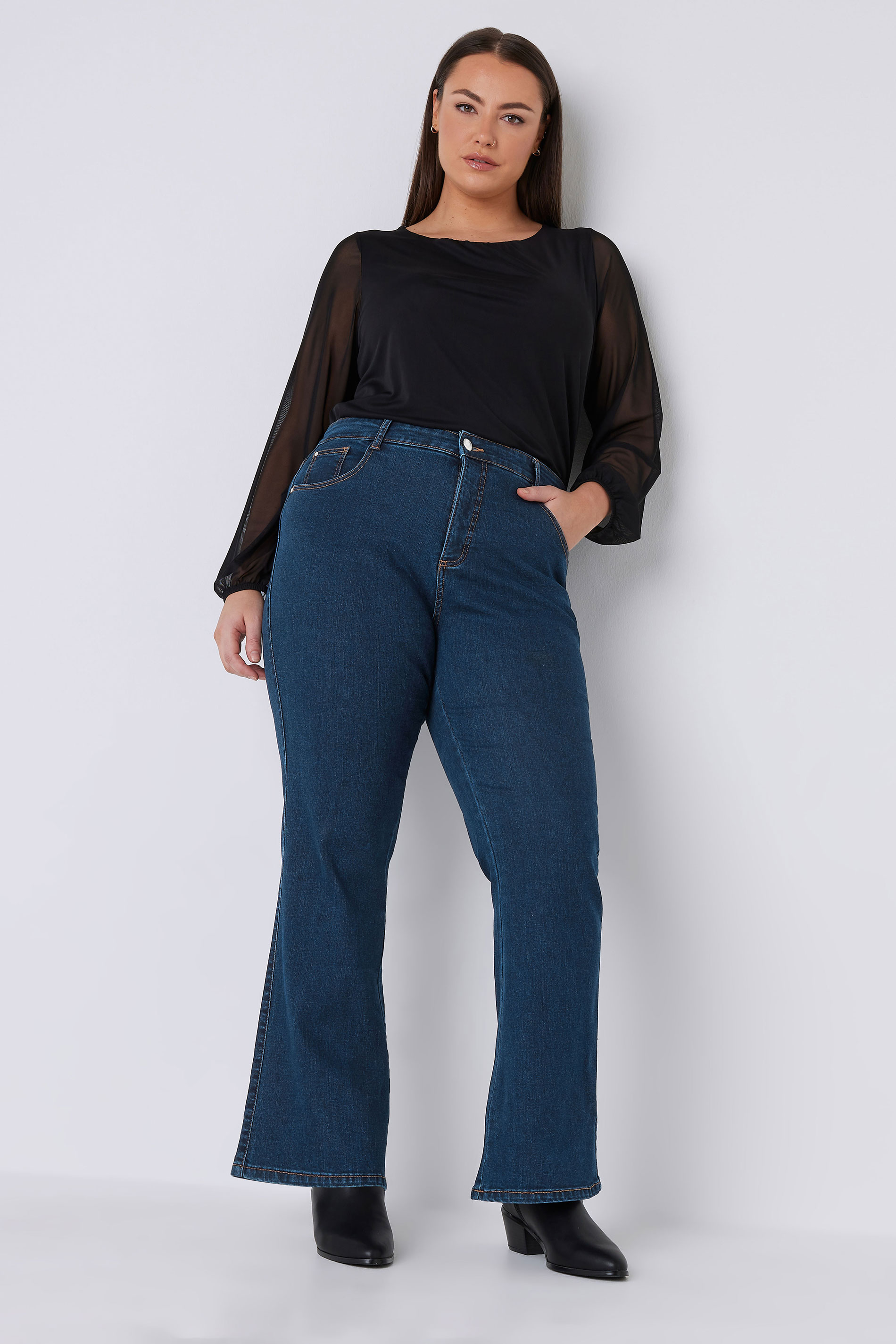 EVANS Plus Size Indigo Blue Bootcut Jeans | Evans 2