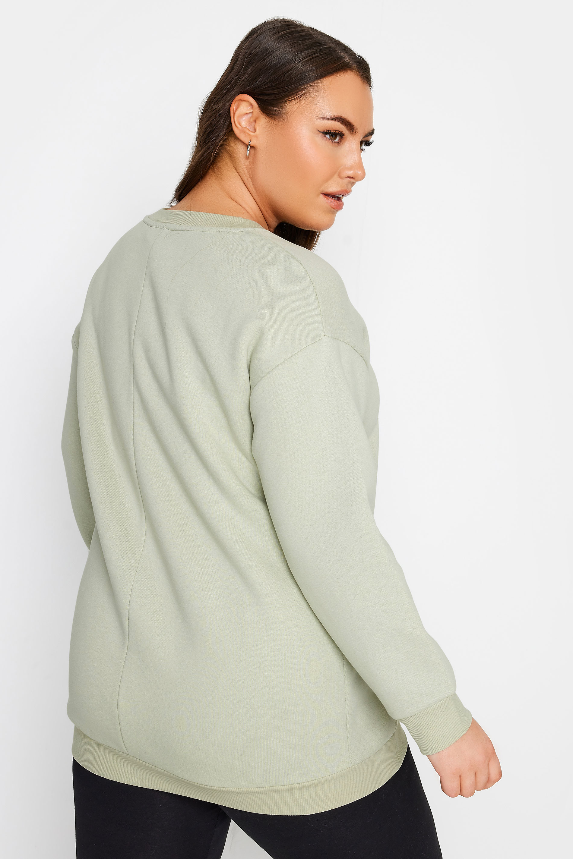 YOURS Curve Plus Size Light Grey 'New York' Slogan Sweatshirt | Yours Clothing  3